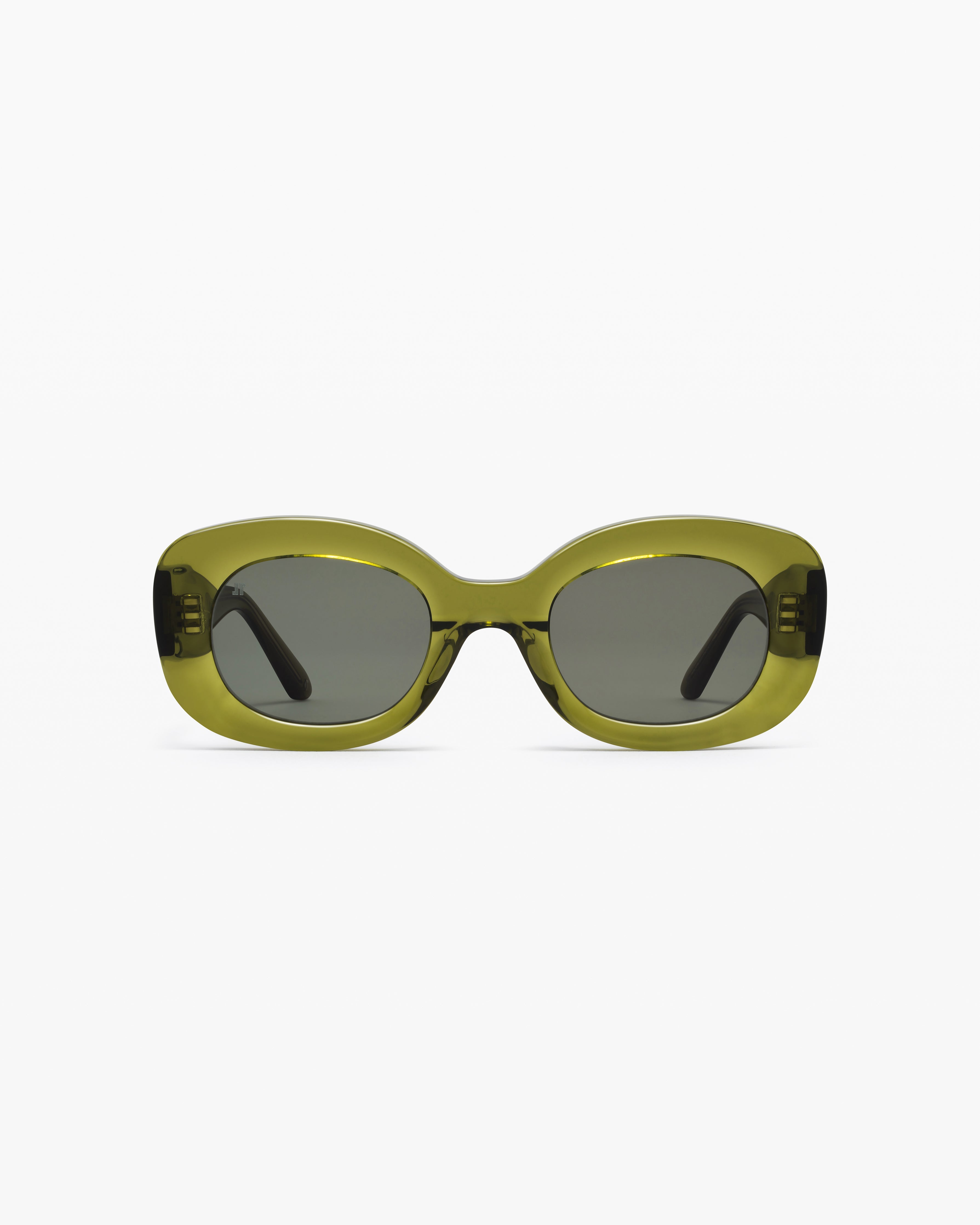 La Cinnamon Ovale Lunettes de Soleil pour Femmes en Vert Jimmy