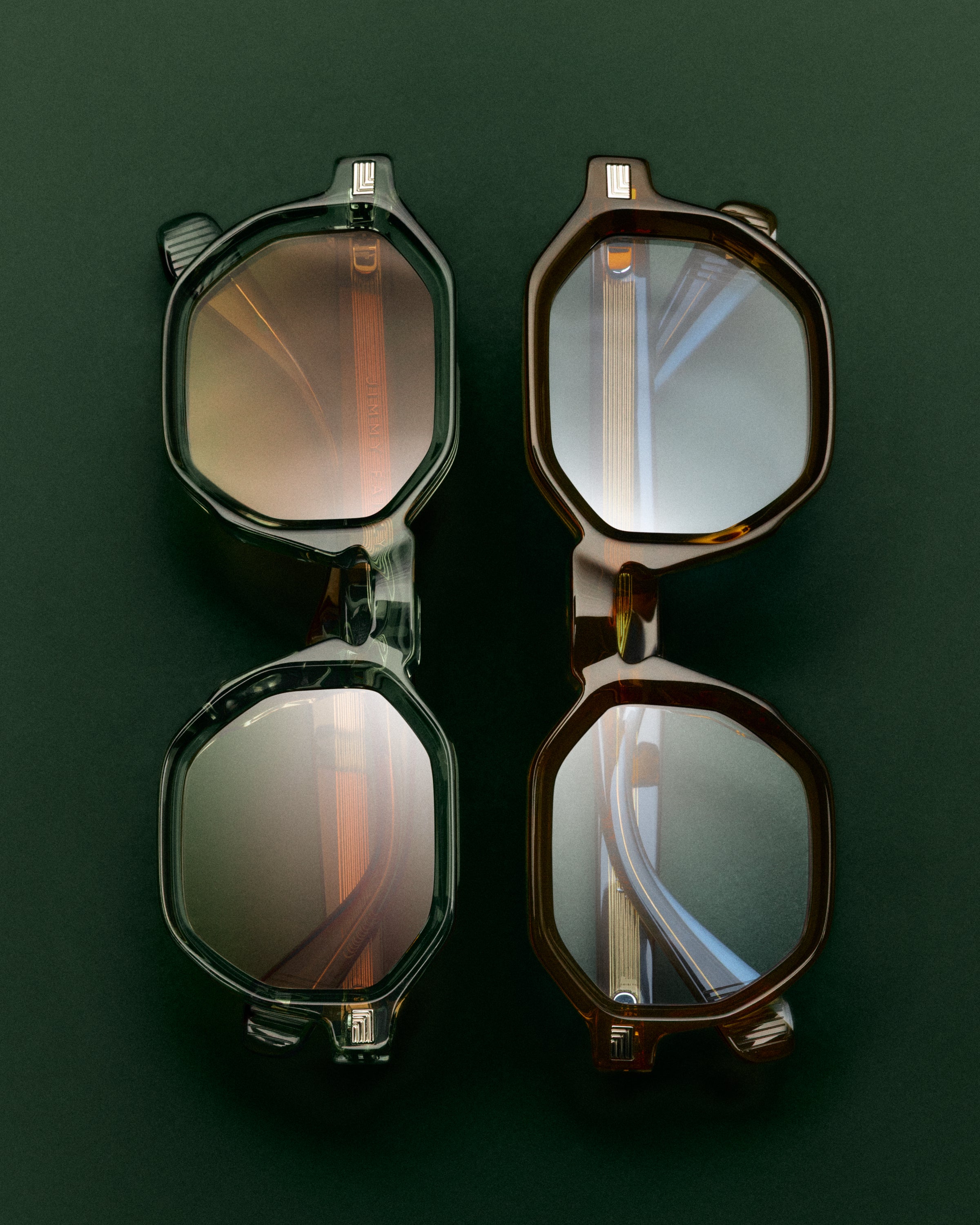 The Eloi JF Colors Square Men's Sunglasses in Green