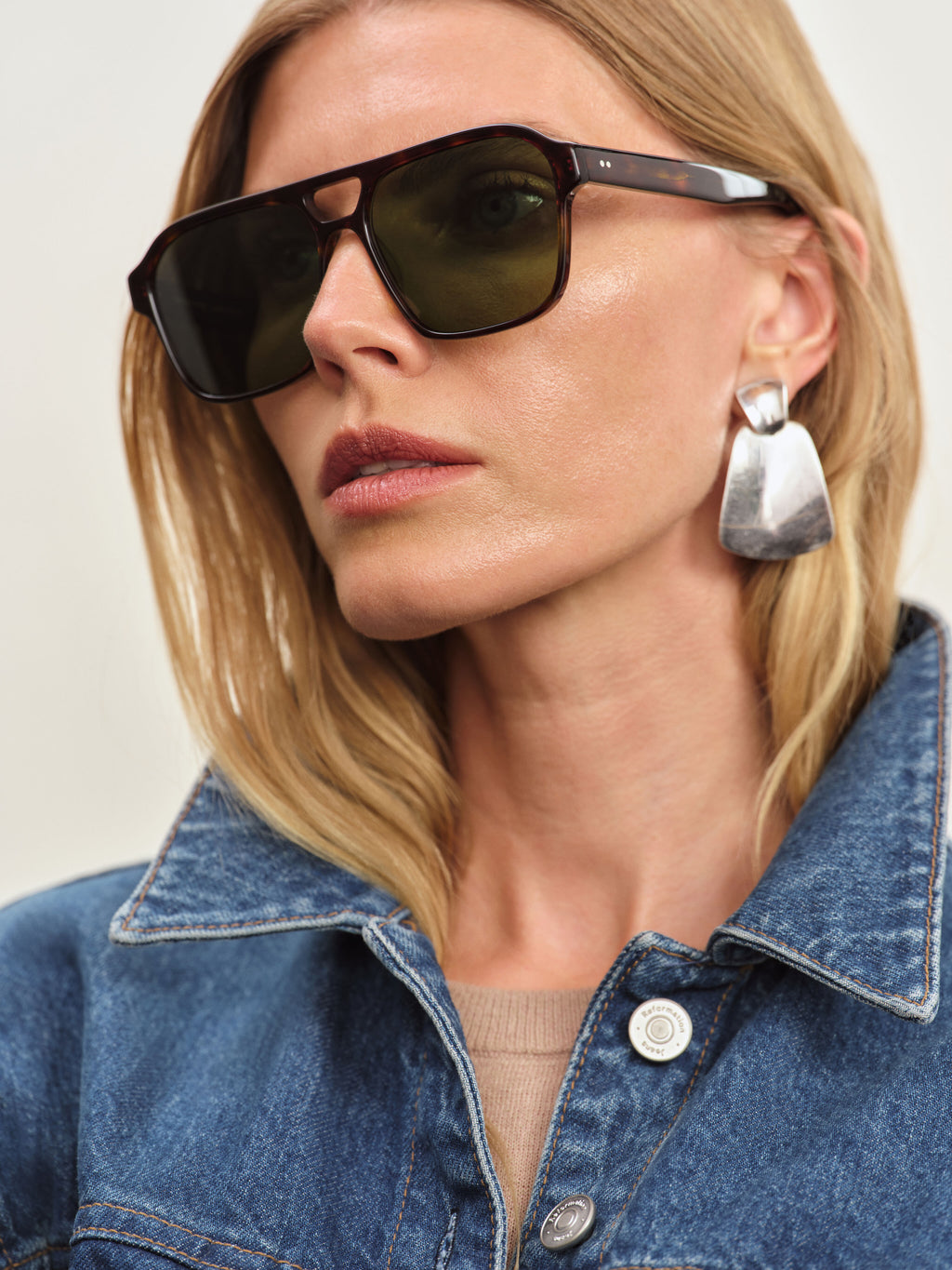 The Brune Aviator Women's Sunglasses in Dark Tortoise