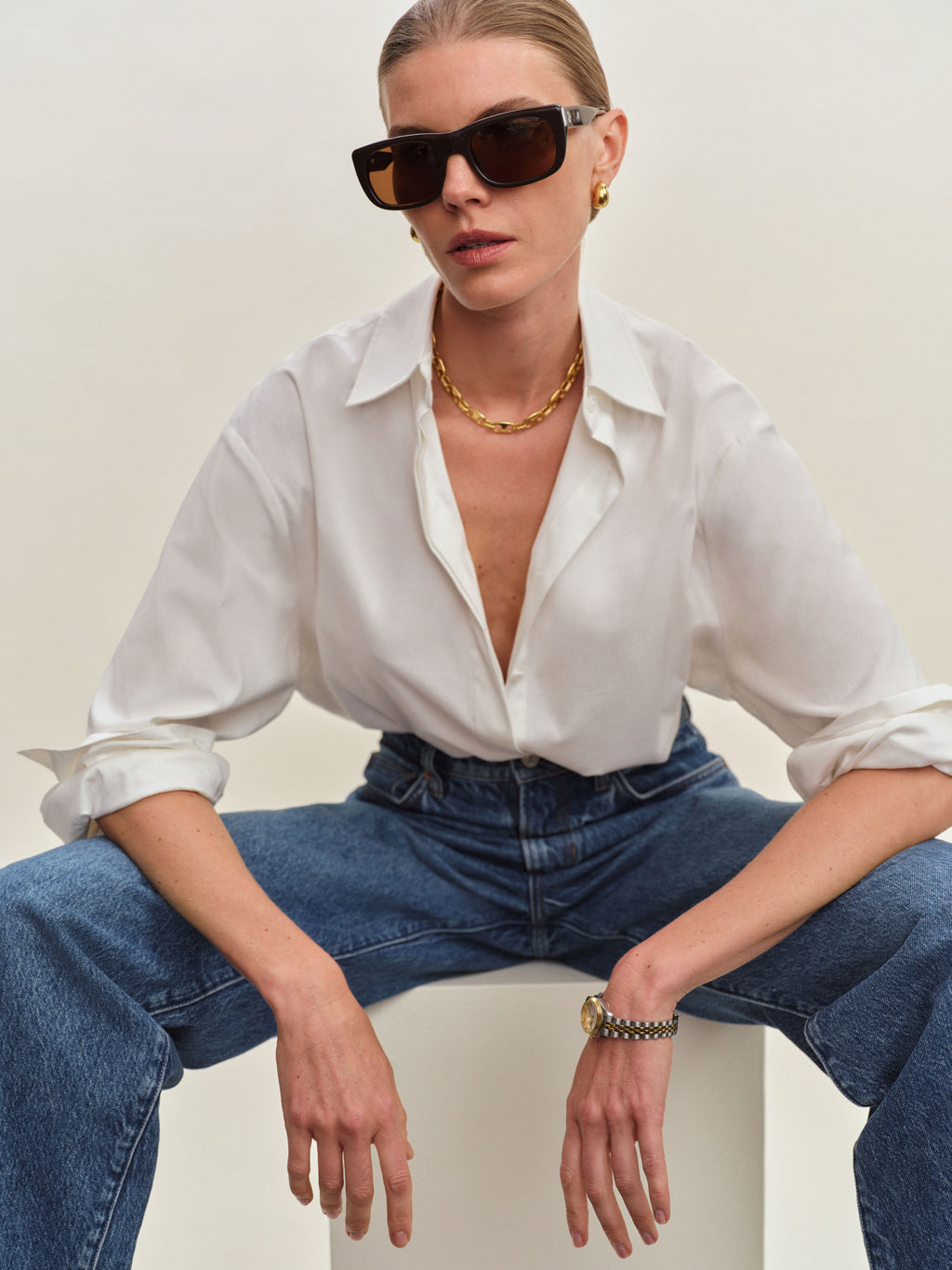 The Eve Square Women's Sunglasses in Brown