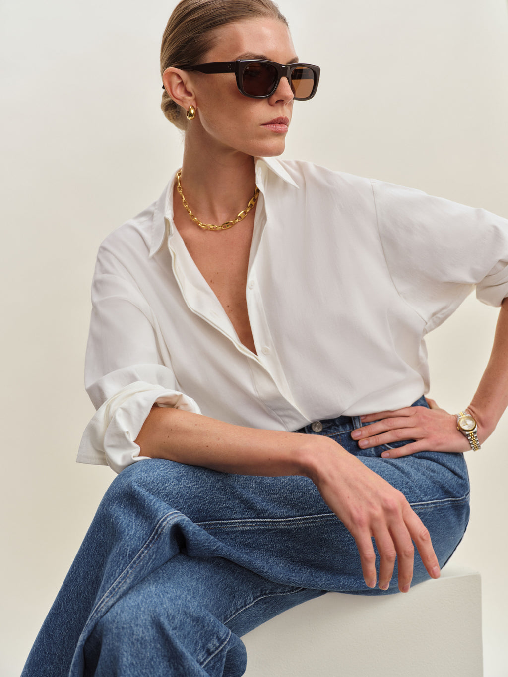 The Eve Square Women's Sunglasses in Brown