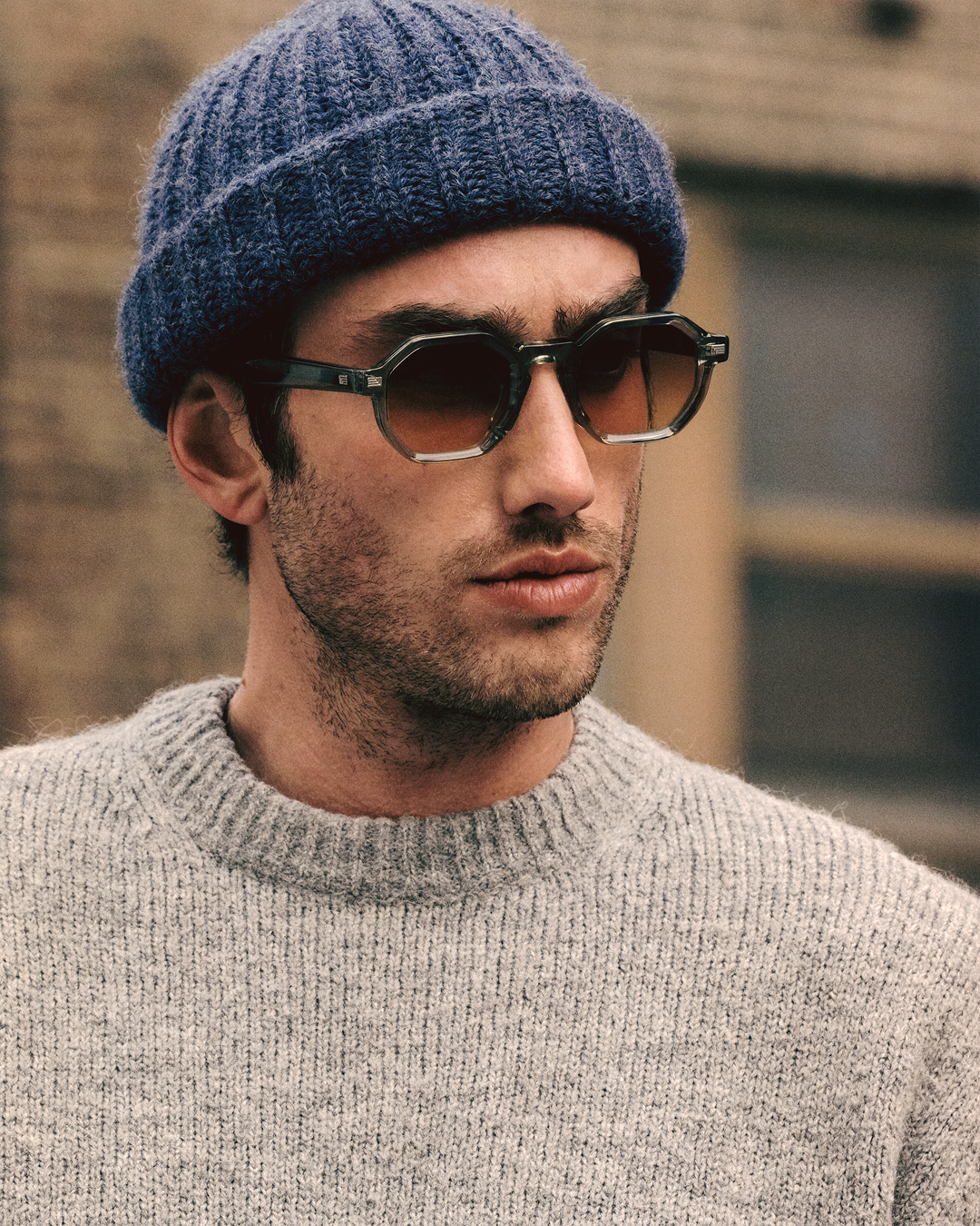 The Eloi JF Colors Square Men's Sunglasses in Green