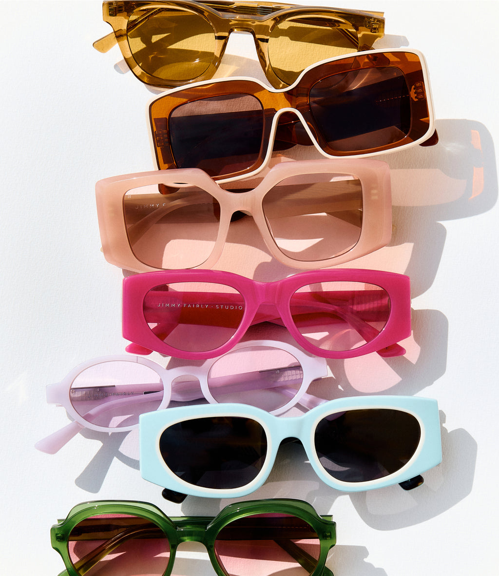 Colourful accumulation of sunglasses Jimmy Fairly