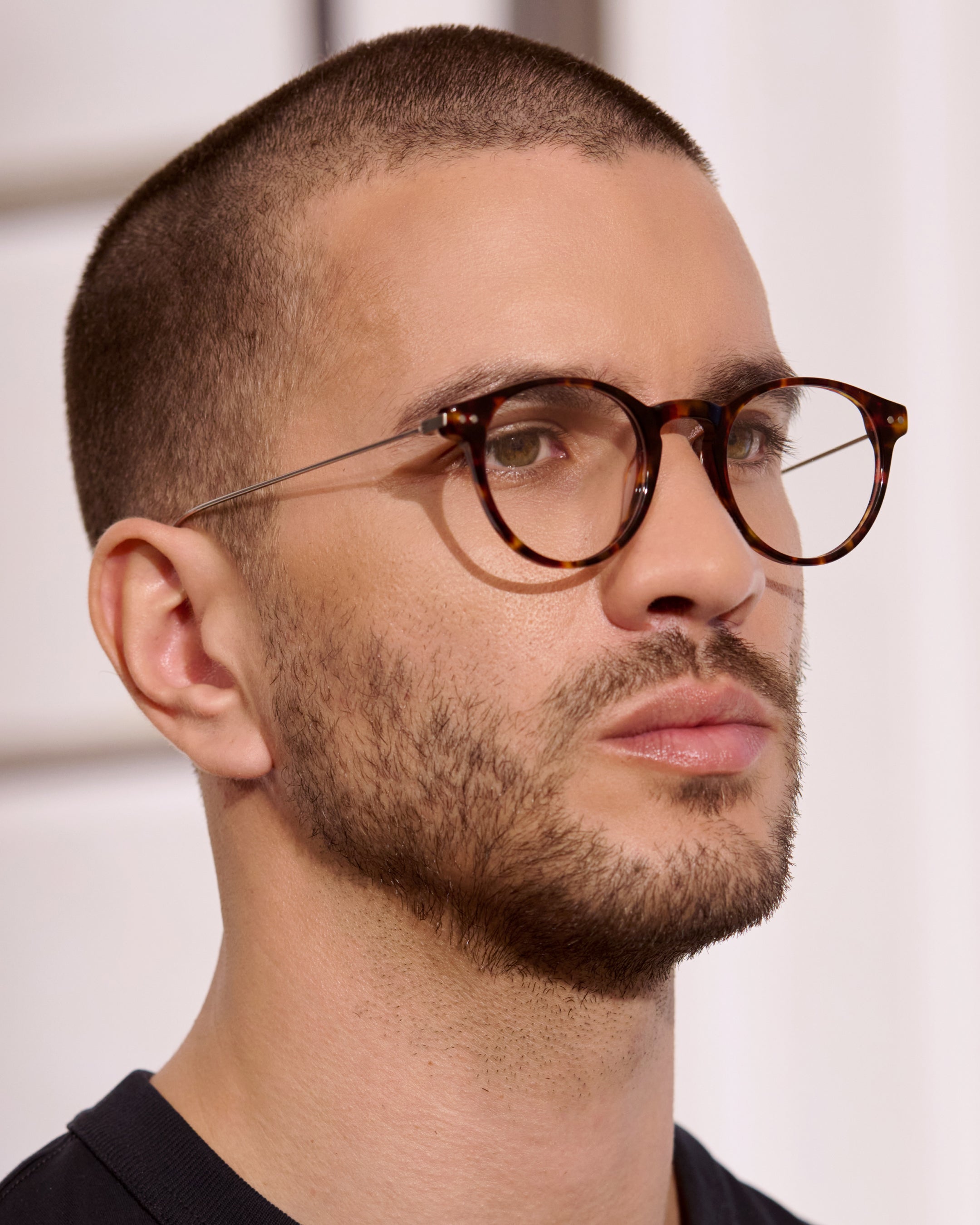 The Emilio L Round Men's Eyeglasses in Dark Tortoise