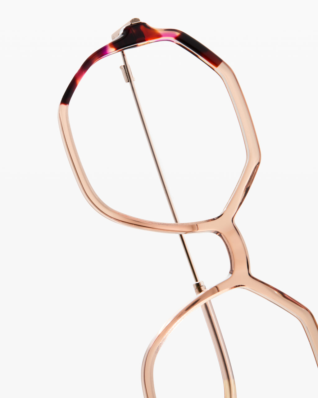 The Dora Sechseckig Damenbrillen in Rosa