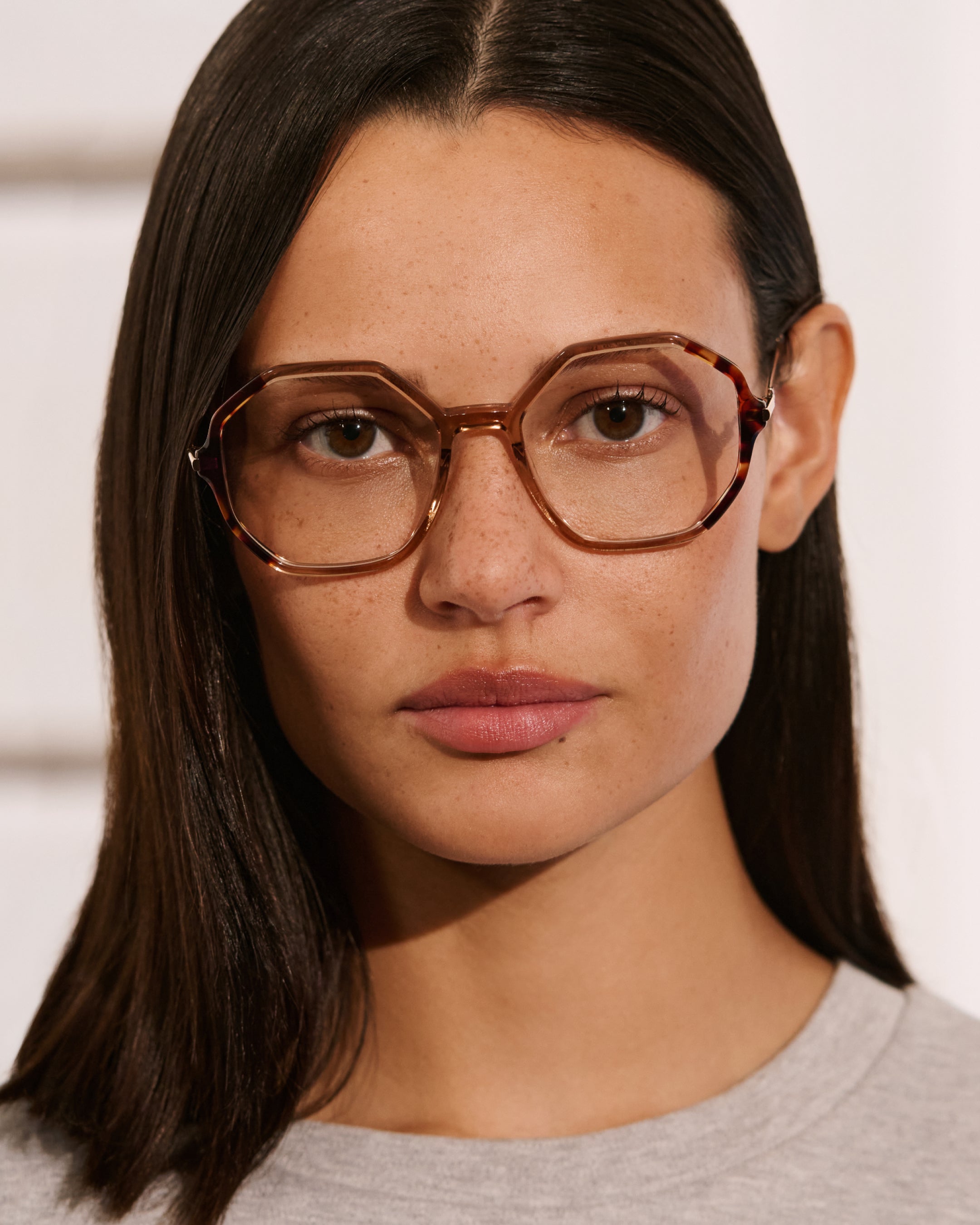 The Dora Hexagonal Women's Eyeglasses in Pink