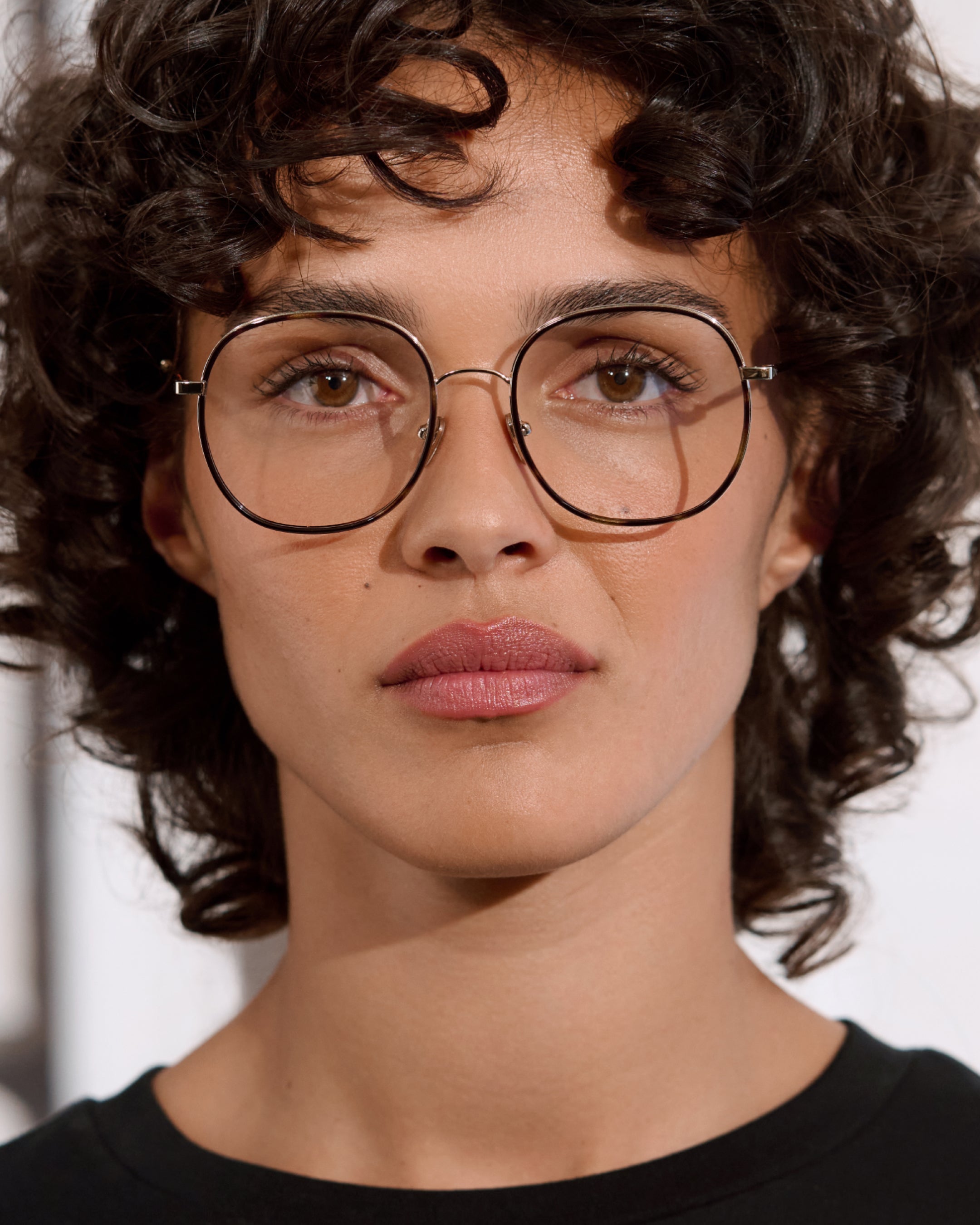 The Lena Square Eyeglasses in Gold