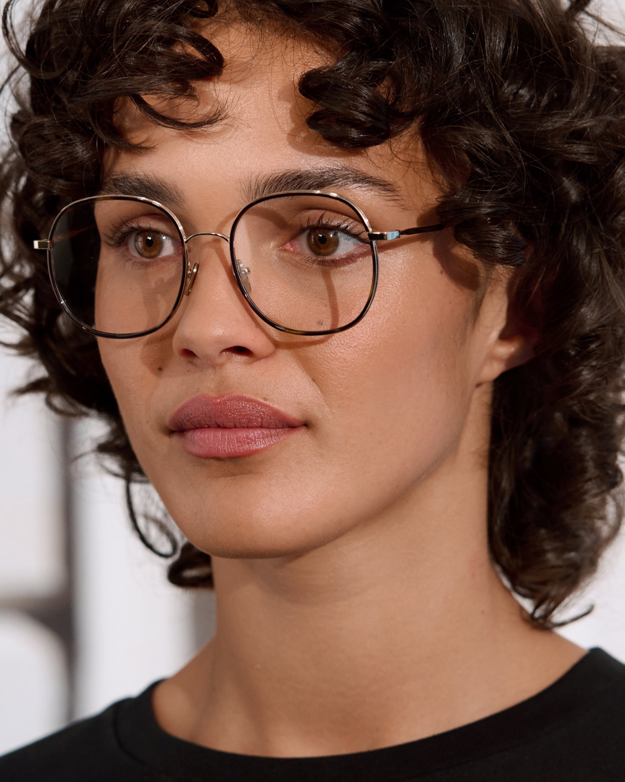The Lena Square Eyeglasses in Gold