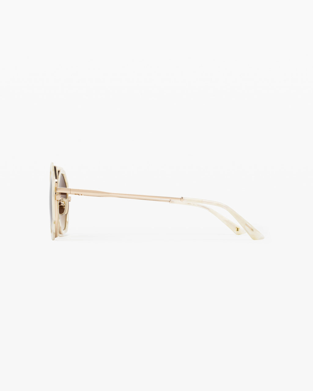 The Angie Hexagonal Women's Sunglasses in Ivory