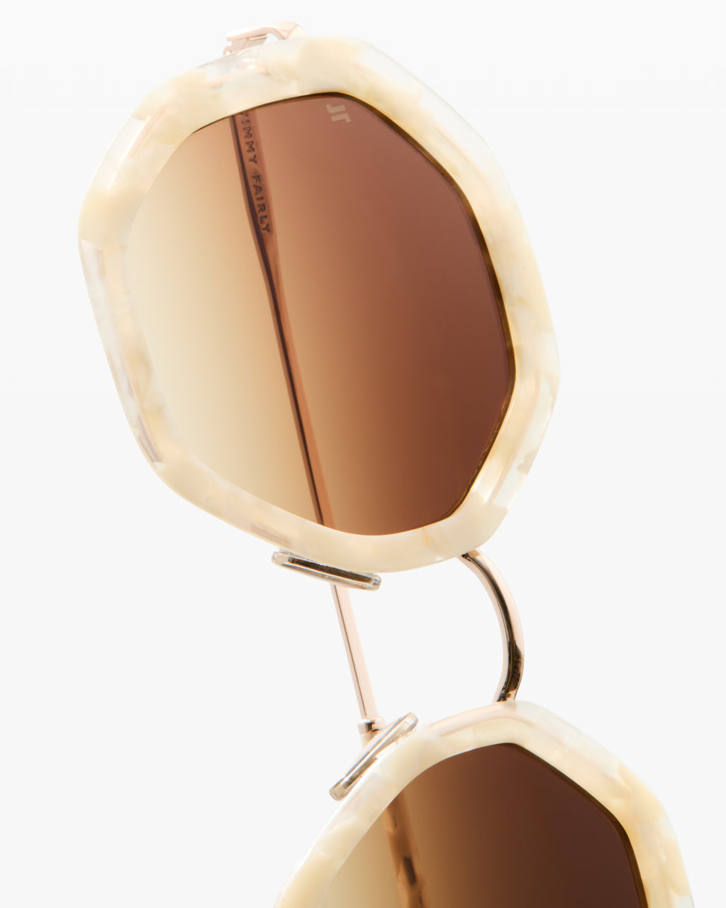 The Angie Hexagonal Women's Sunglasses in Ivory