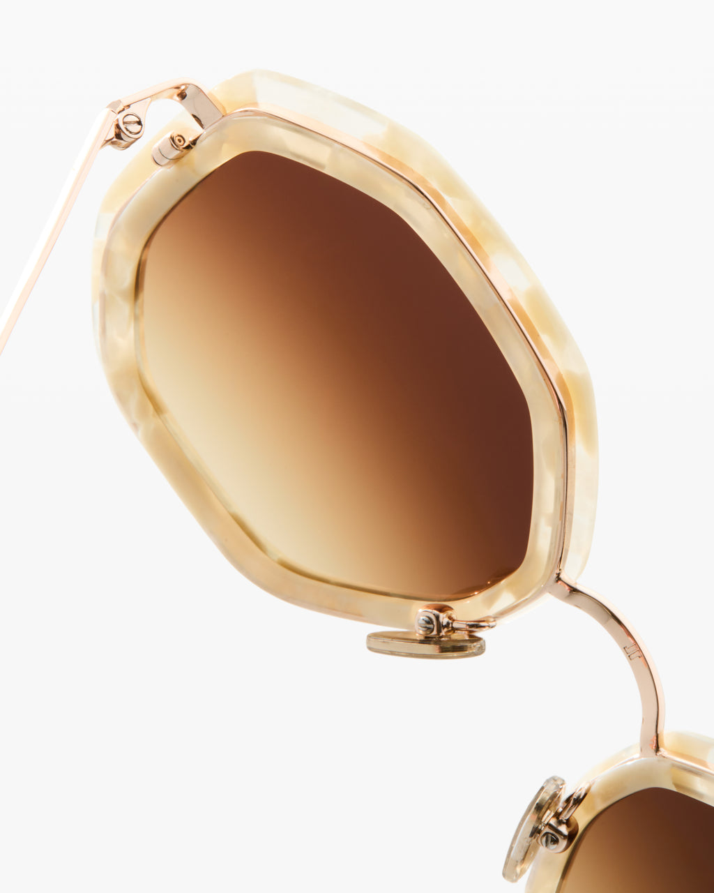The Angie Hexagonal Women's Sunglasses in Ivory
