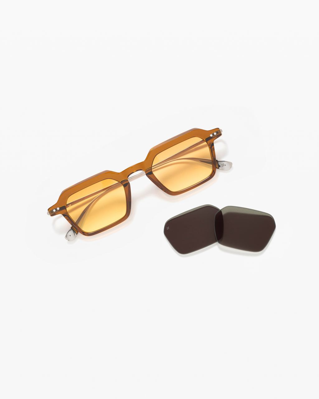 The Kiero JF Colors Rechteckig Herren-Sonnenbrillen in Braun