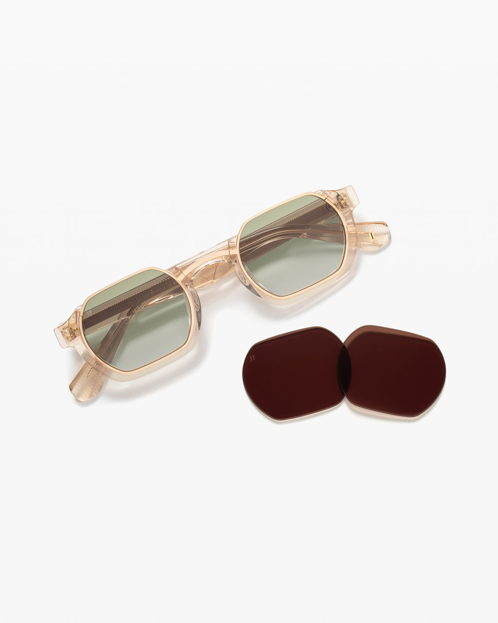 The Azio JF Colors Rechteckig Herren-Sonnenbrillen in Creme