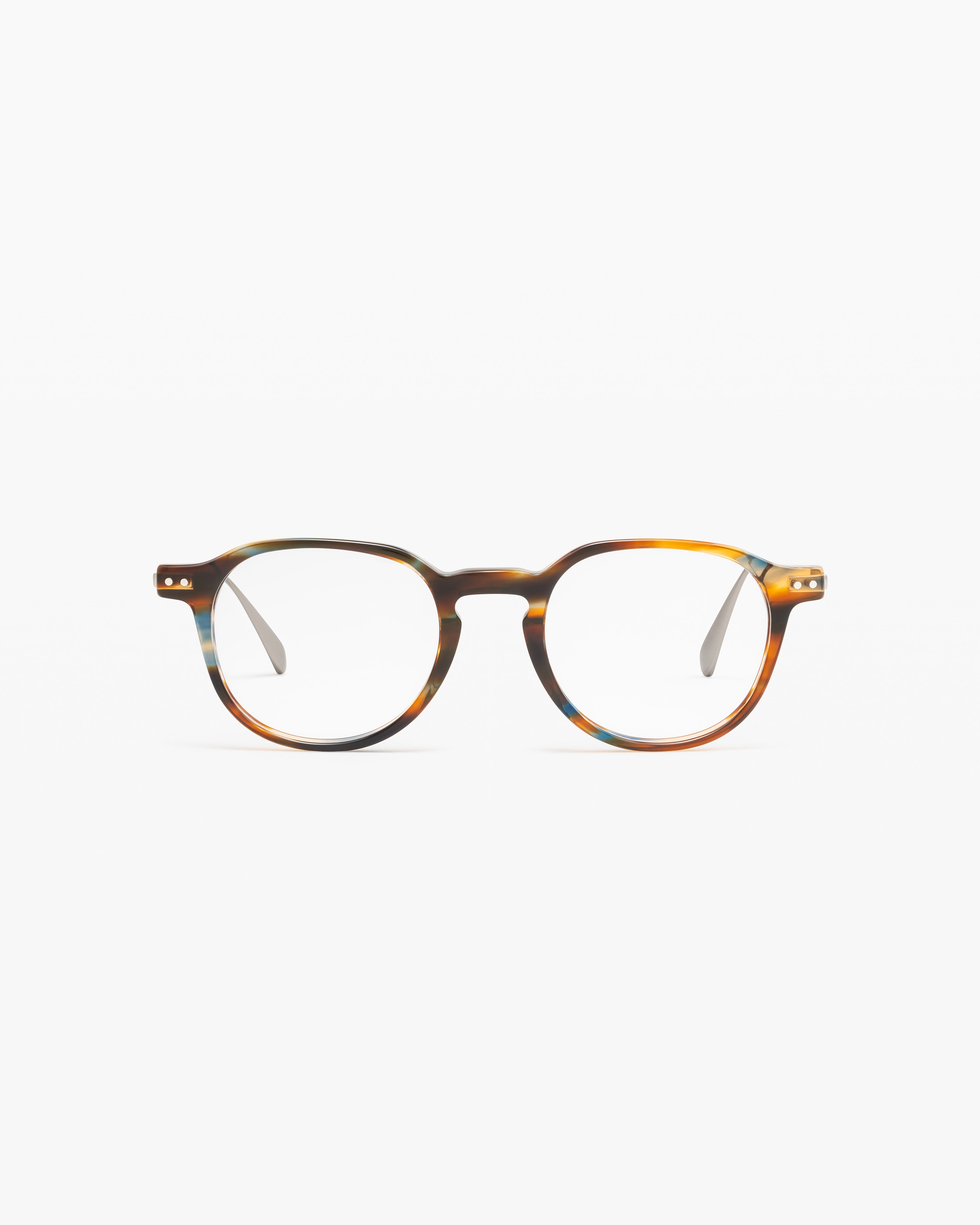 The Evans Round Men's Eyeglasses in Yellow Tortoise