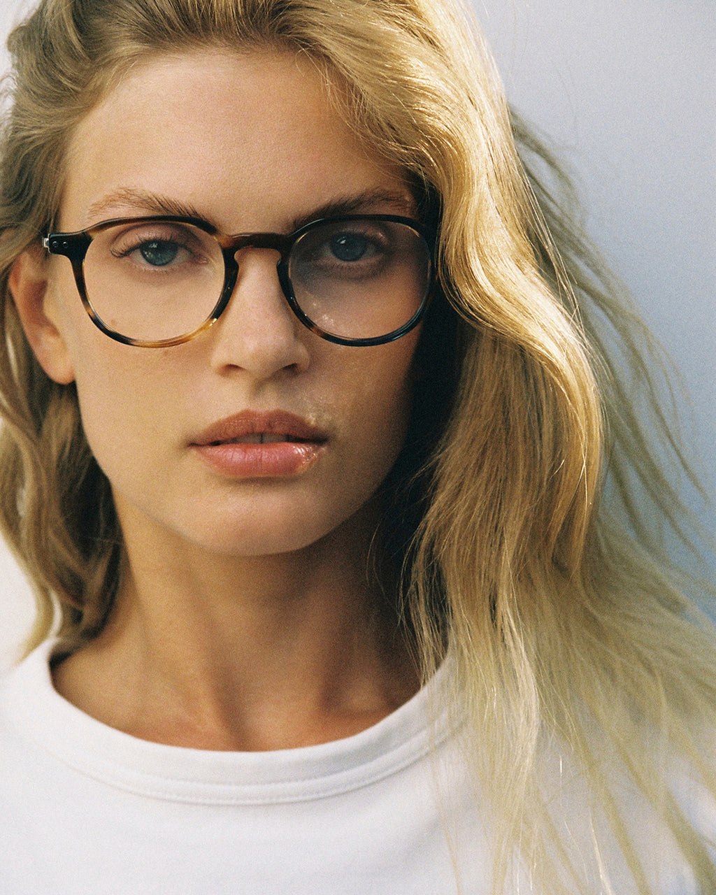 The Evyn Rund Herrenbrillen in Yellow Tortoise