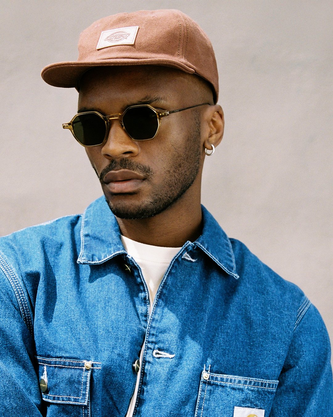 The Aziel Hexagonal Men's Sunglasses in Brown