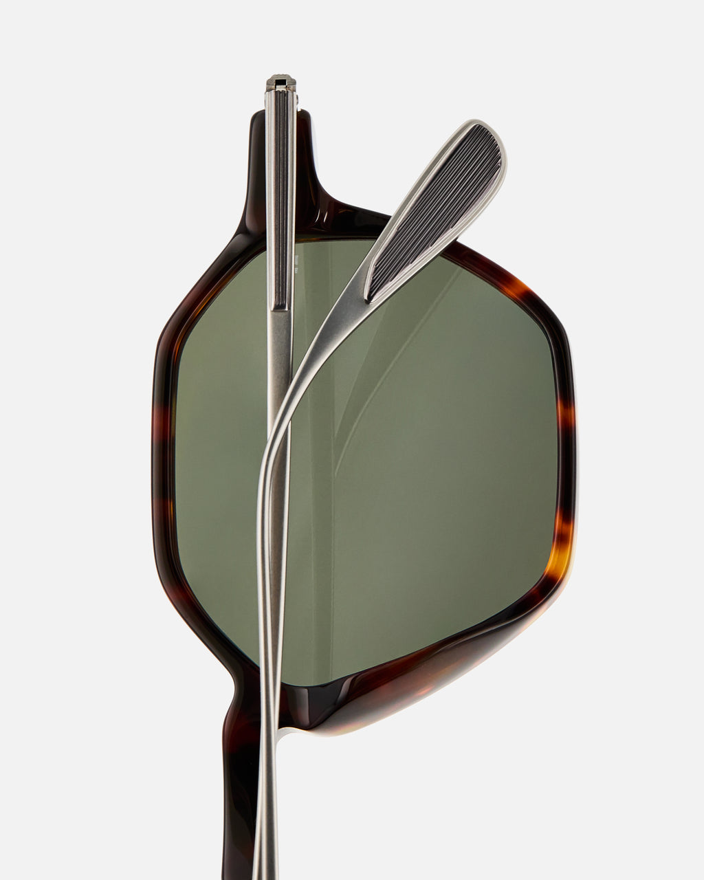 La Aziel Hexagonal Lunettes de Soleil pour homme in Ecaille foncée