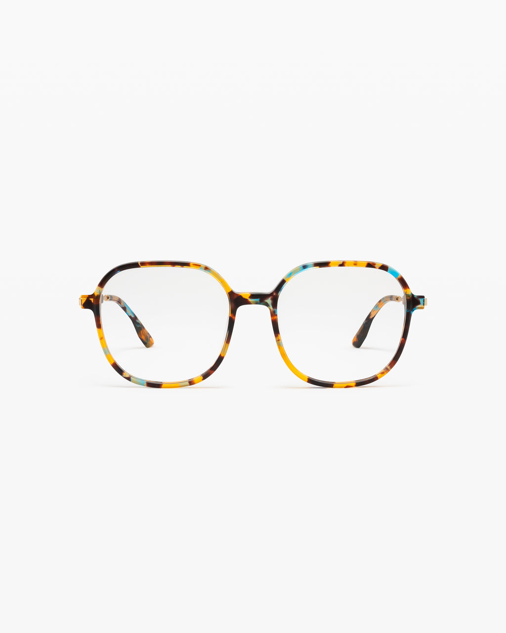 The Ade Square Women's Eyeglasses in Blue Tortoise