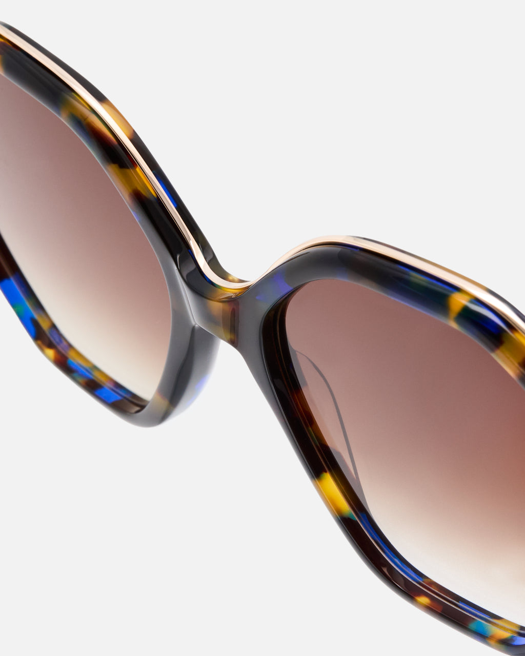 The Capu Sechseckig Damen-Sonnenbrillen in Tortoise