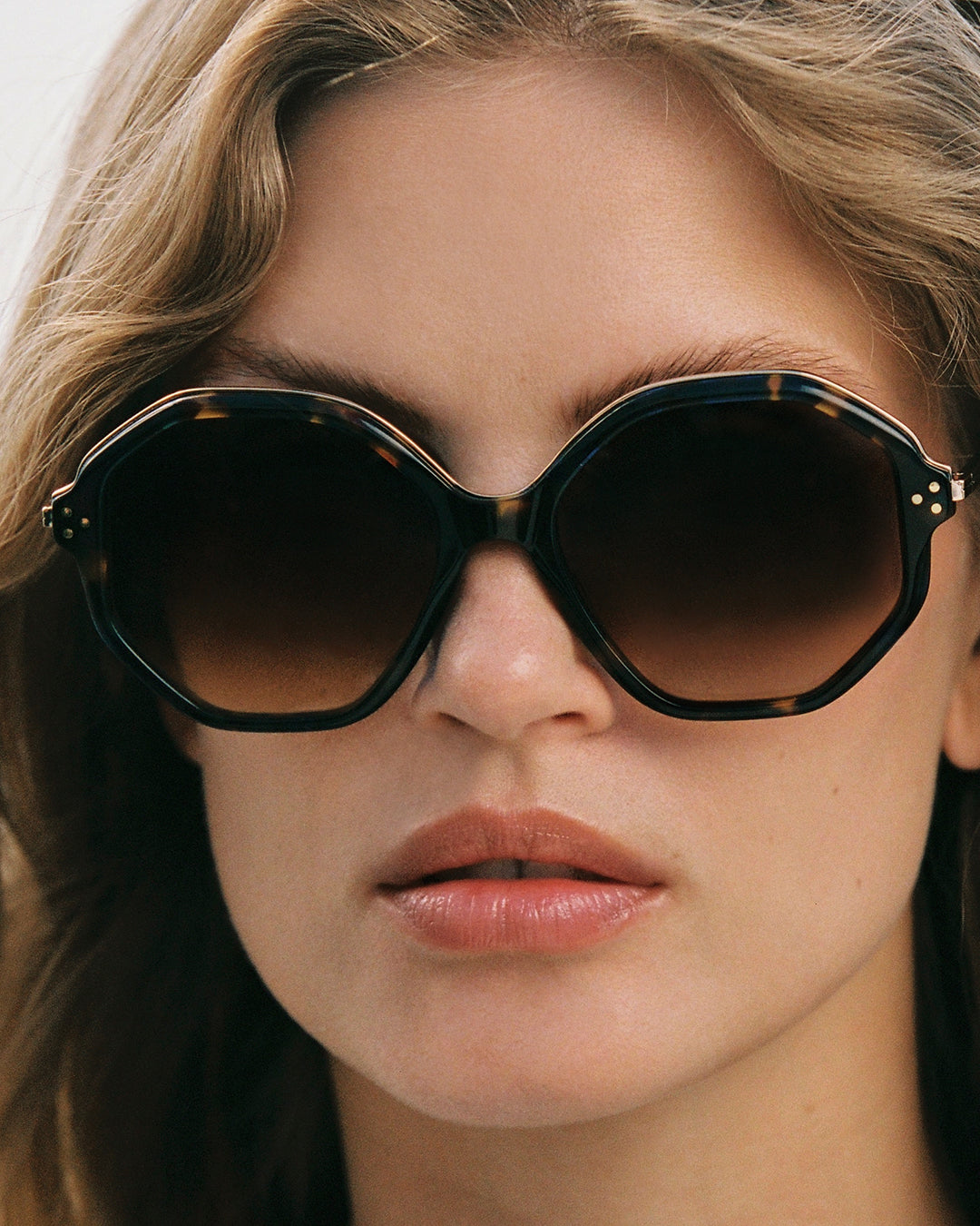 The Capu Hexagonal Women's Sunglasses in Tortoise