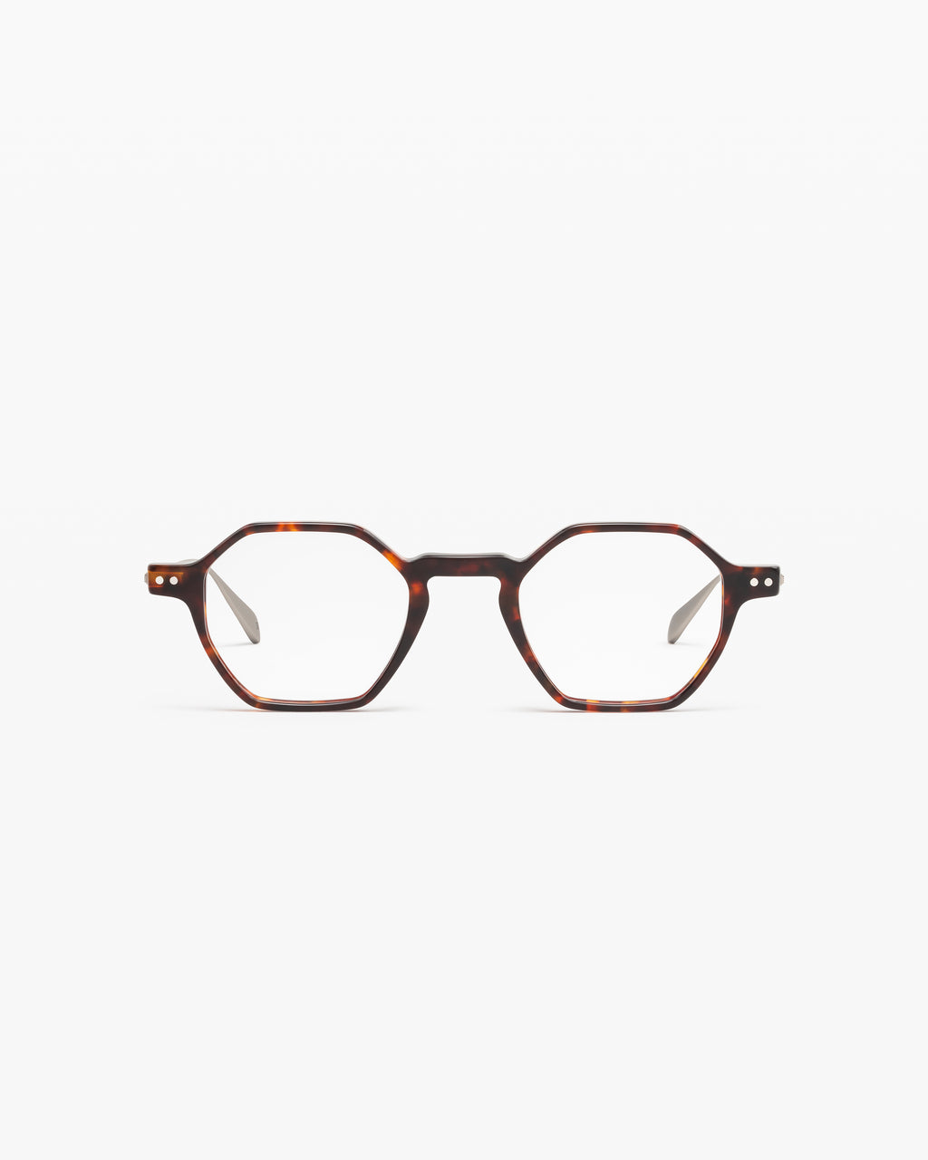 The Aziel Sechseckig Herrenbrillen in Dark Tortoise