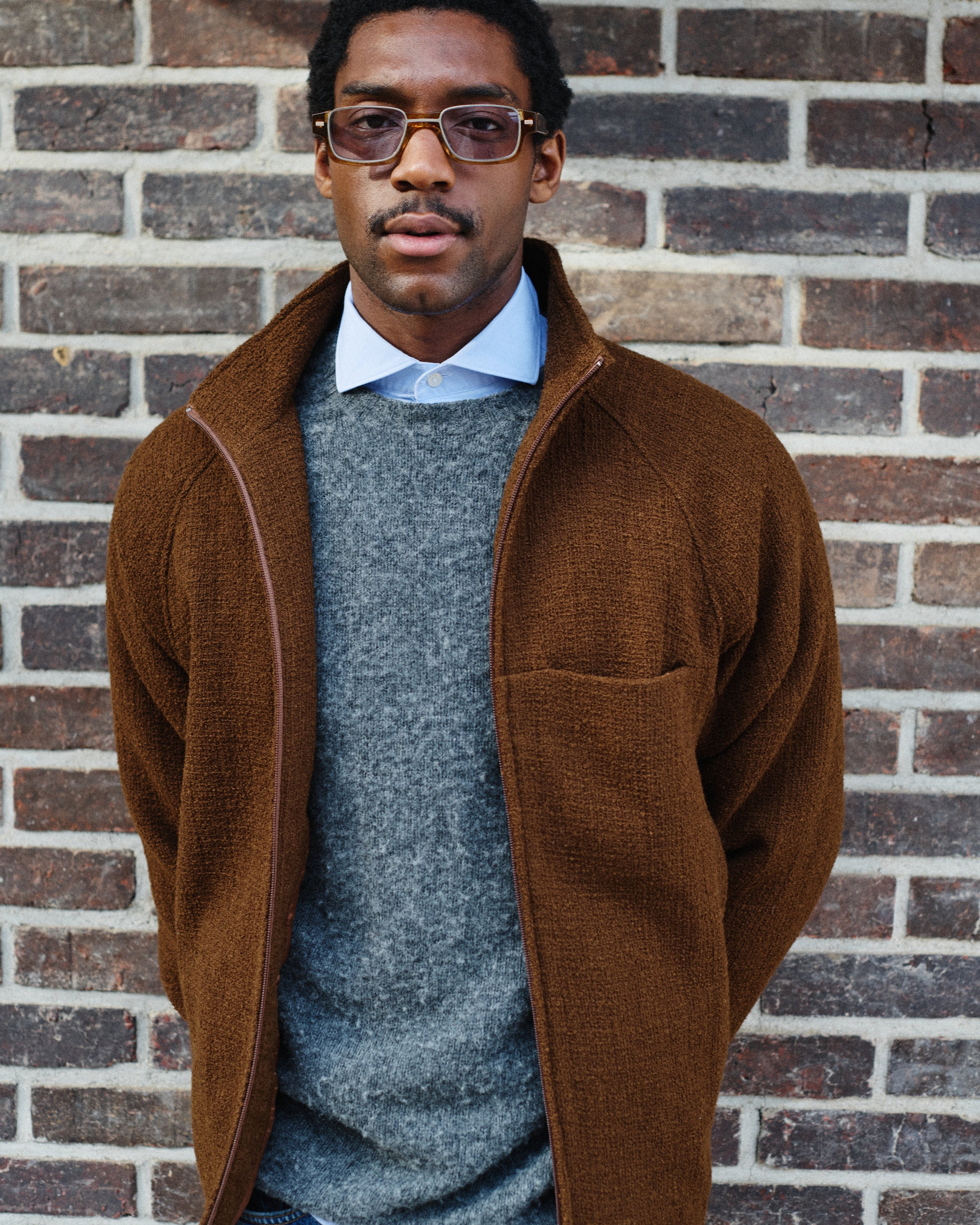 The Mado Rectangular Men's Sunglasses in Brown