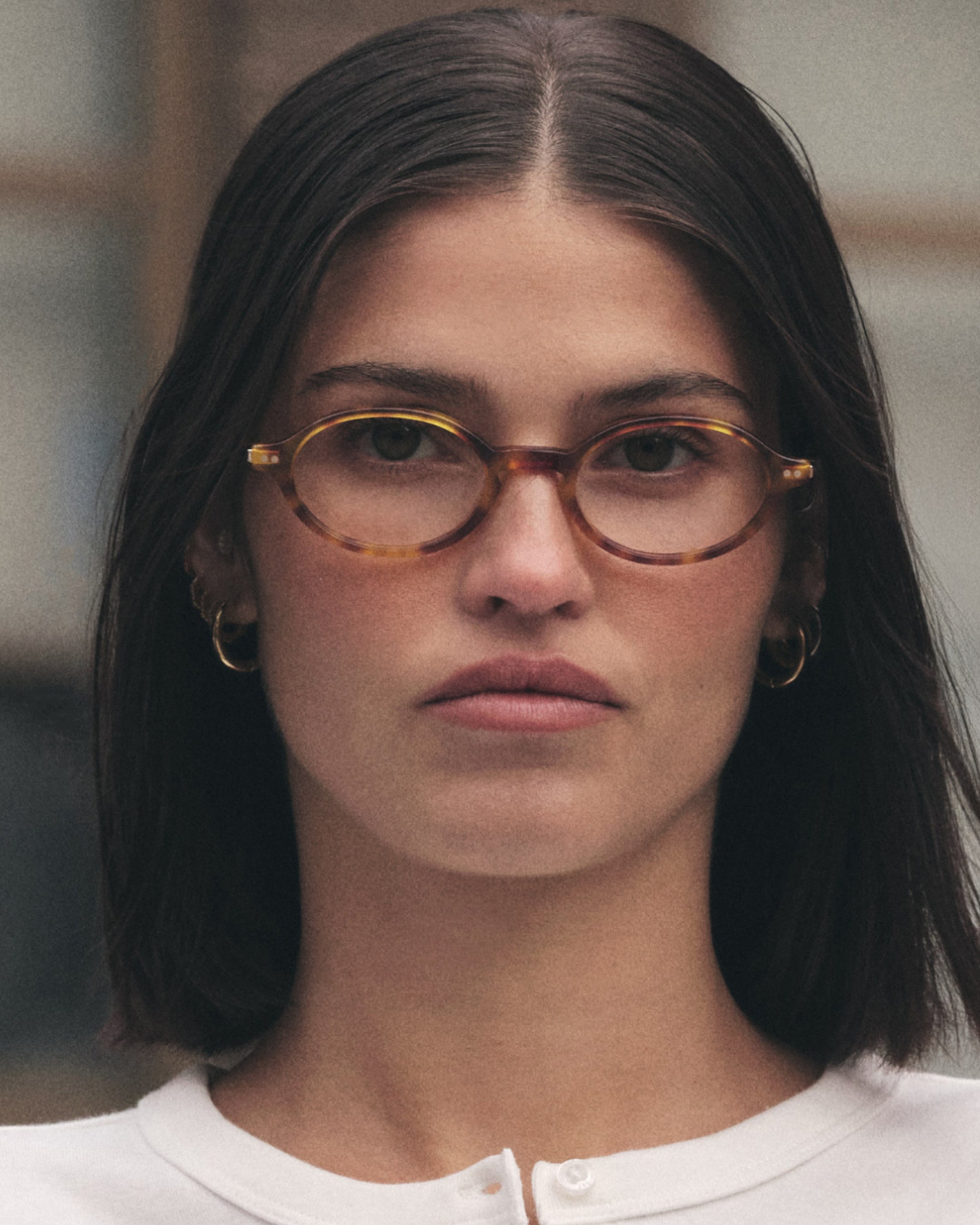 The Tribeca Oval Women's Eyeglasses in Yellow Tortoise