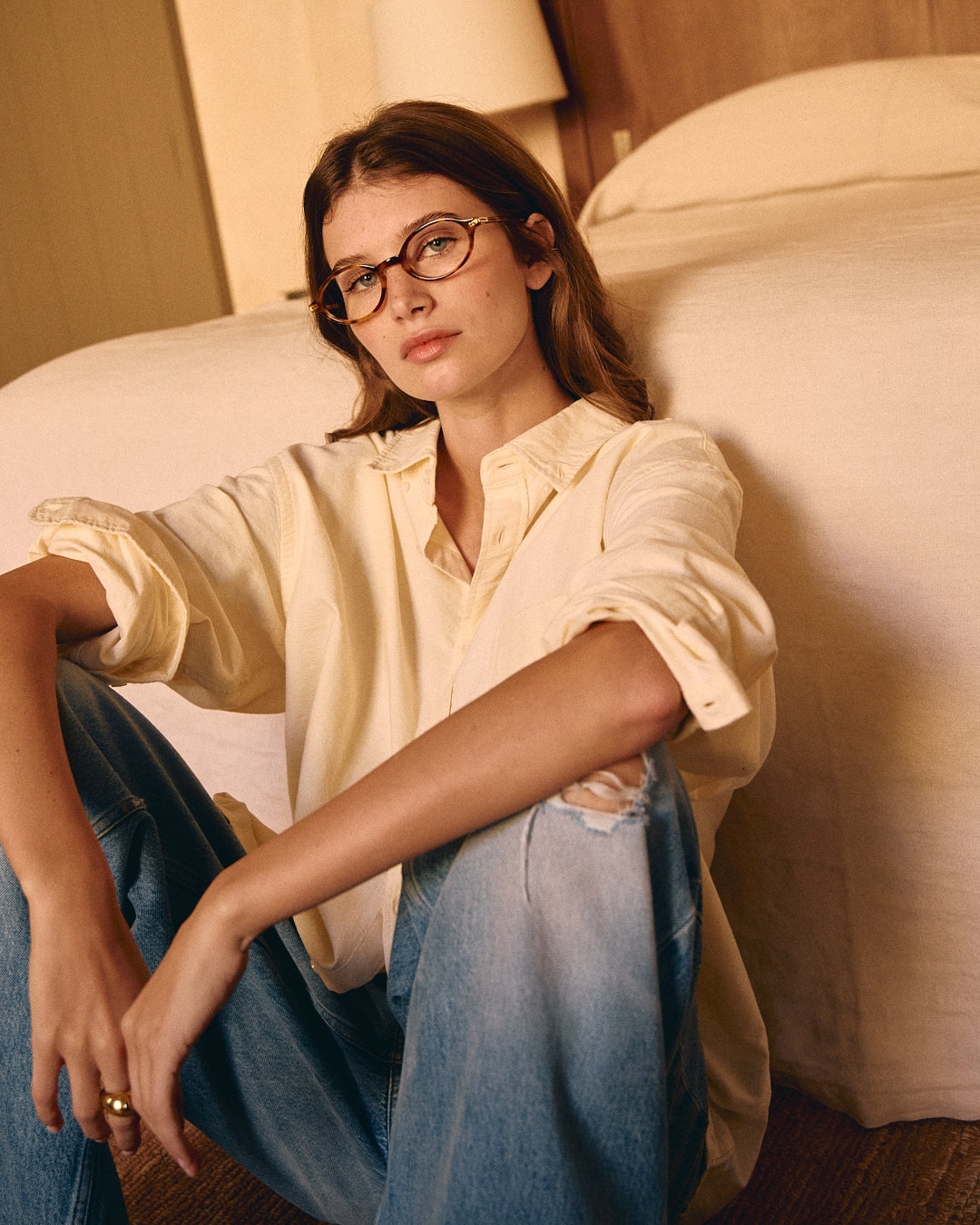 The Tribeca Medium Women's Eyeglasses in Yellow Tortoise | Jimmy