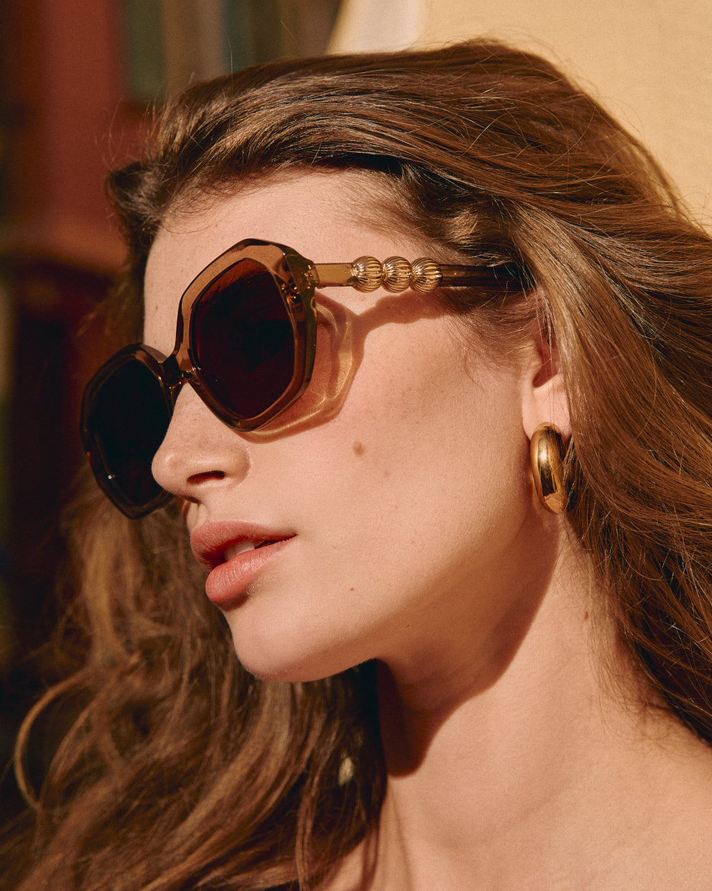 The Cashew Square Women's Sunglasses in Brown