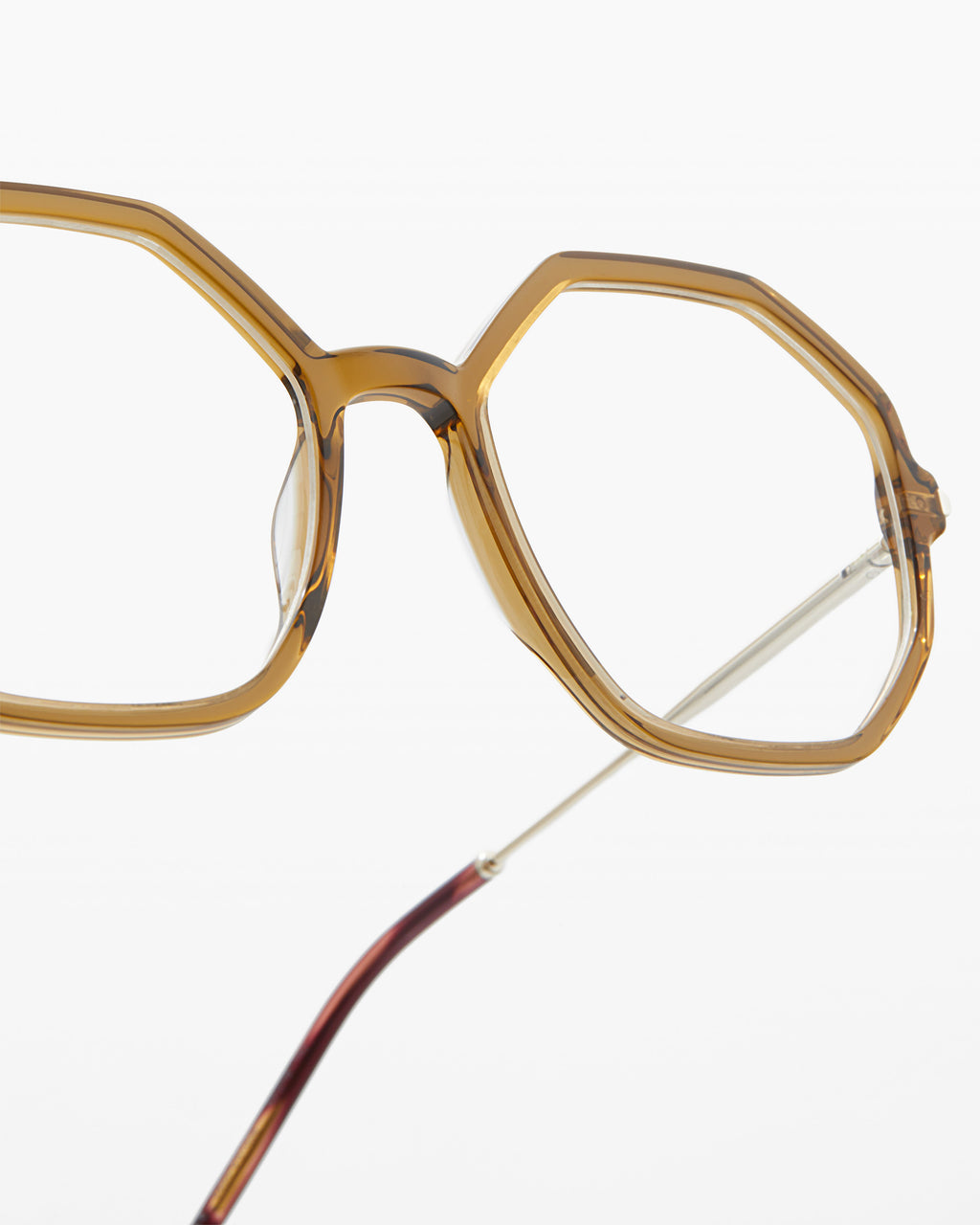 The Dora XS Sechseckig Damenbrillen in Karamell