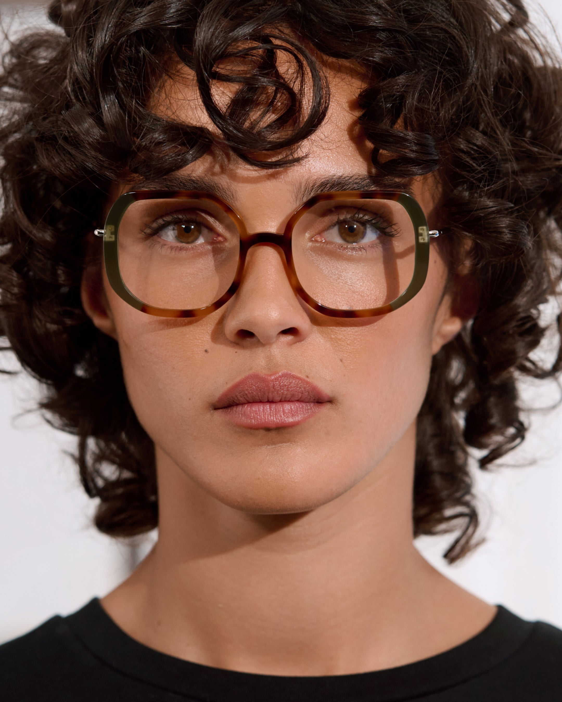 The Posy Hexagonal Women's Eyeglasses in Light Tortoise