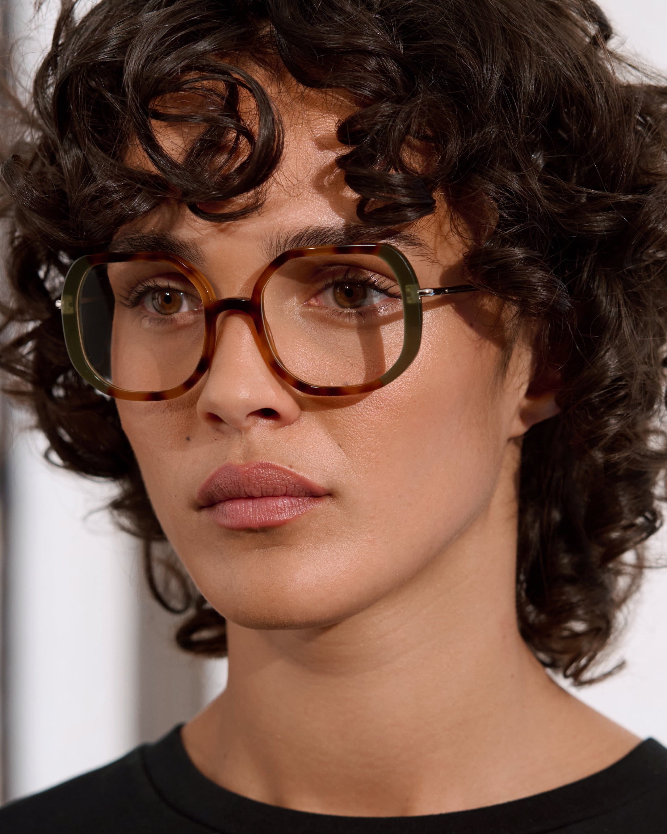 The Posy Hexagonal Women's Eyeglasses in Light Tortoise
