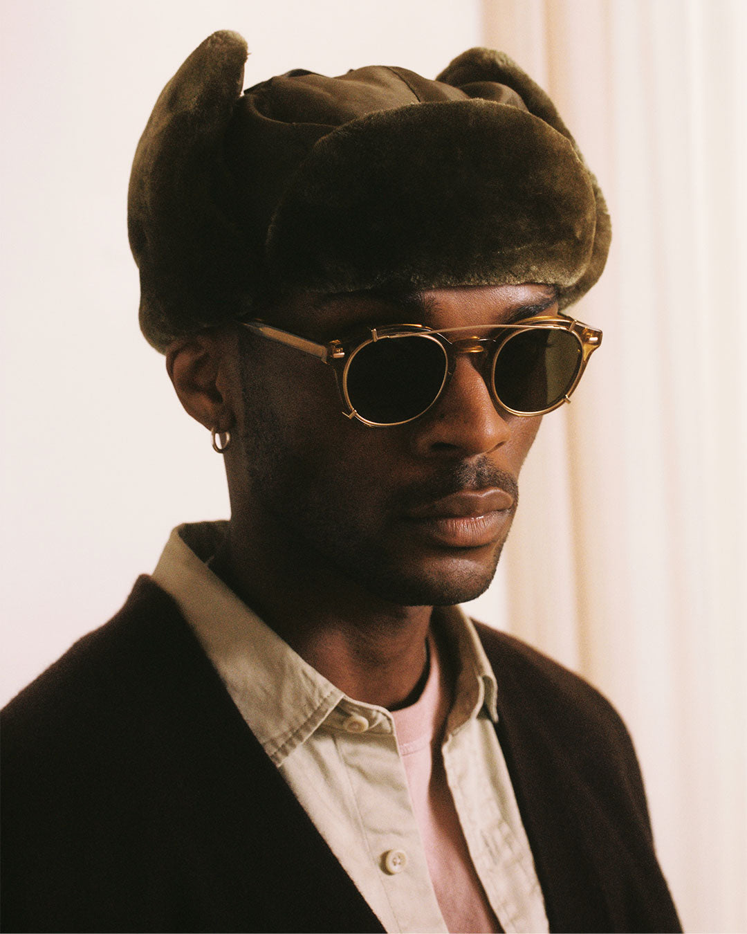 The Asti Aviator Men's Sunglasses in Yellow Jimmy Fairly UK