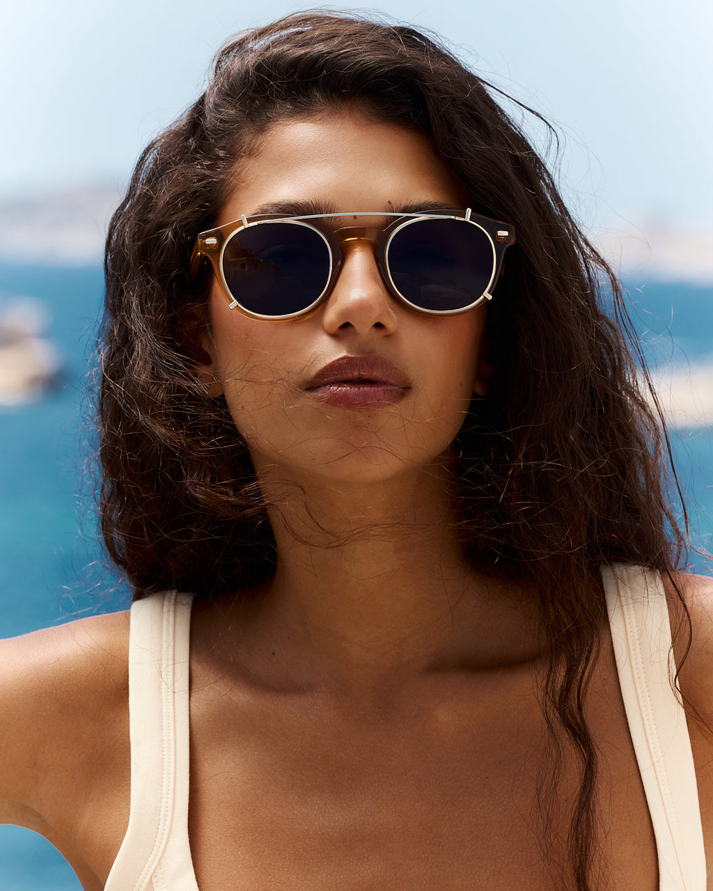 La Asti Aviateur Lunettes de Soleil pour homme in Jaune