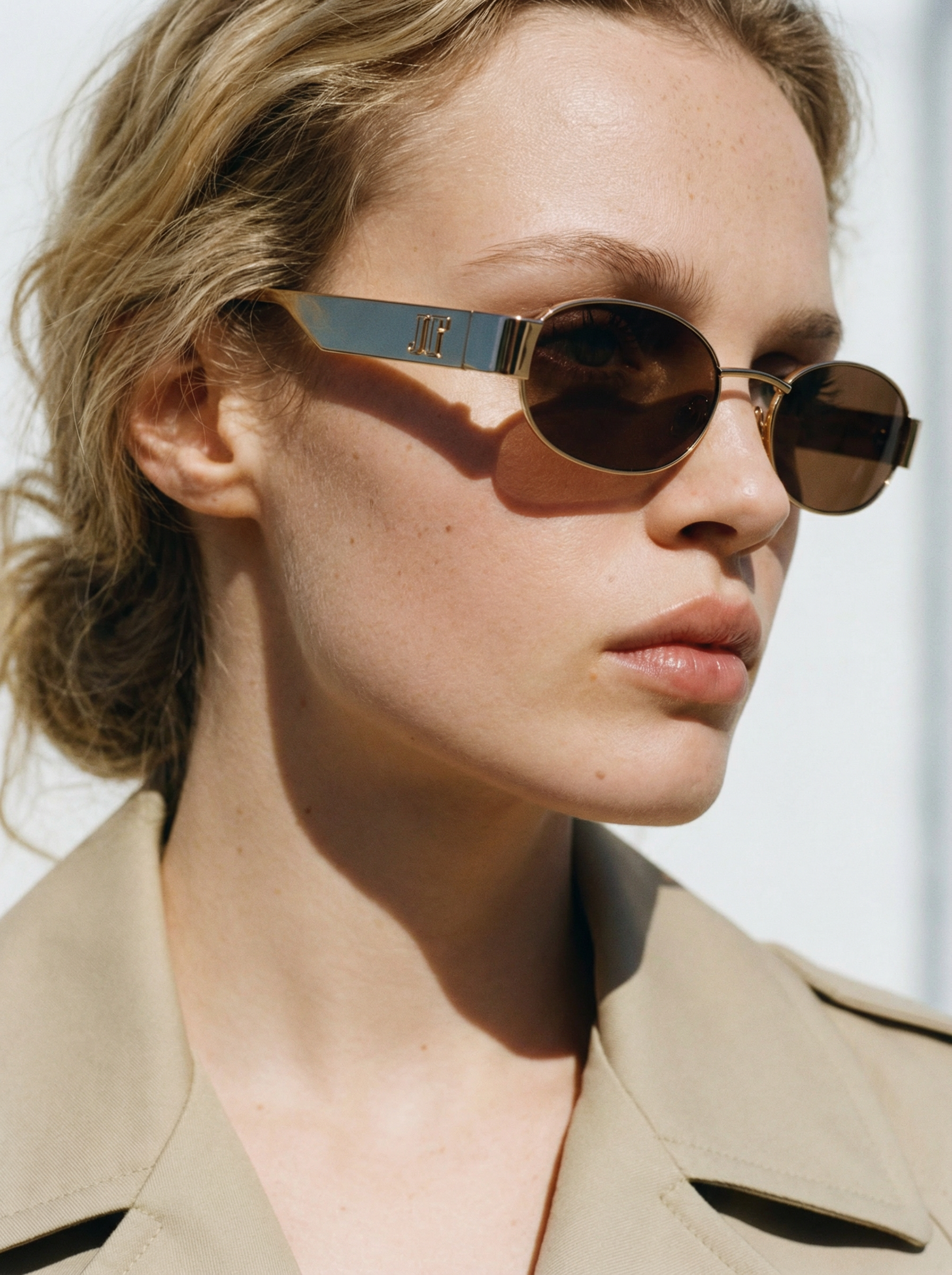The Hila Oval Women's Sunglasses in Gold