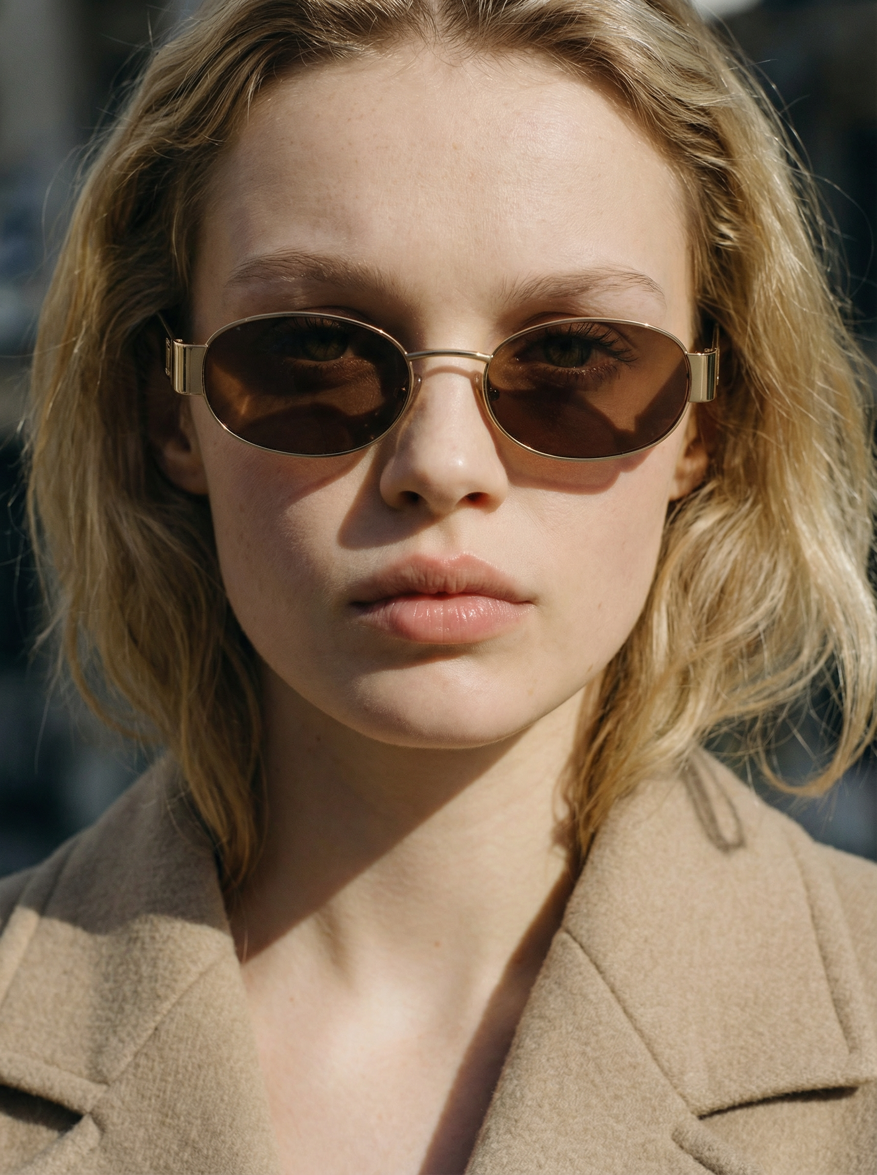 The Hila Oval Women's Sunglasses in Gold