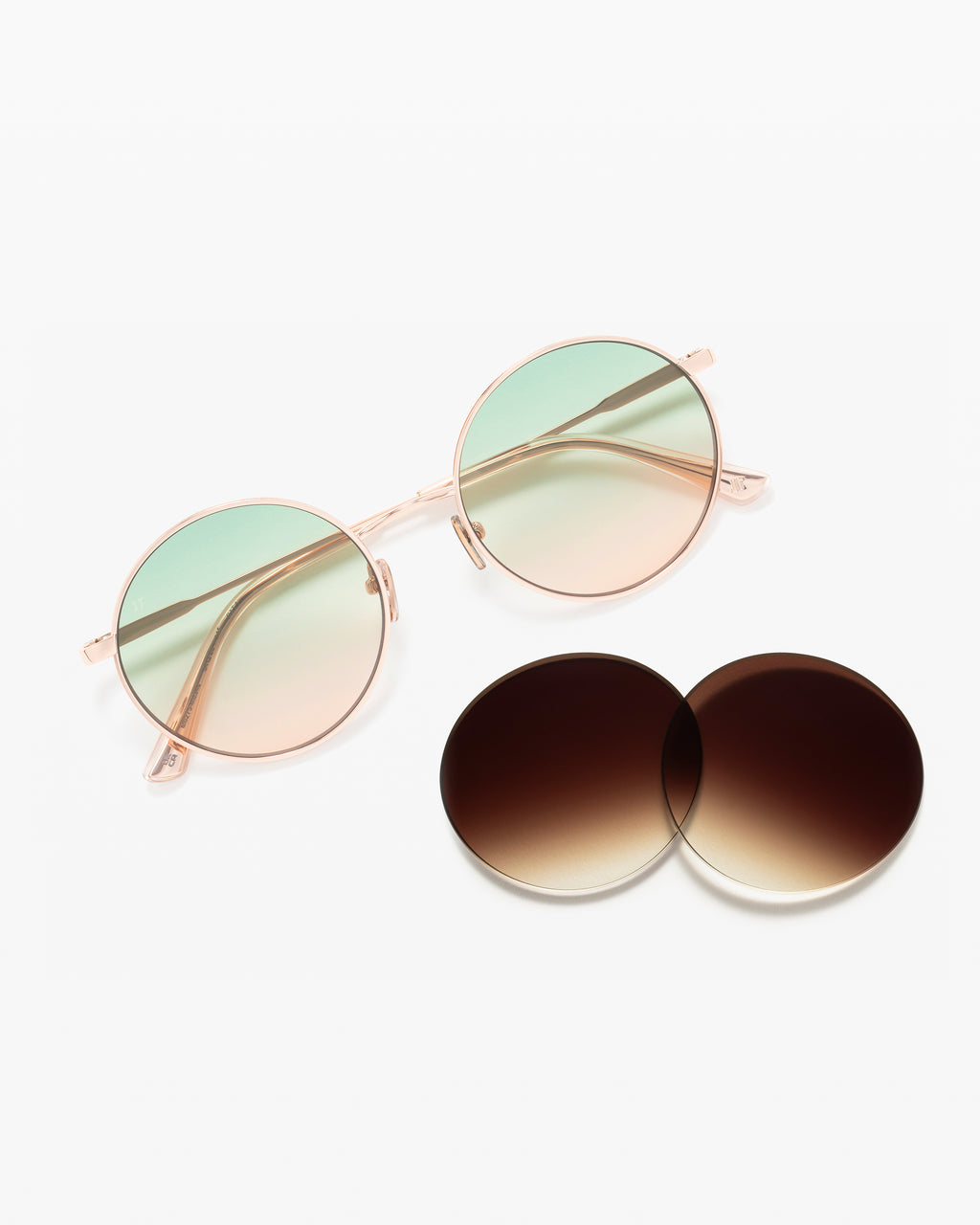 The Caly JF Colors Round Women's Sunglasses in Gold