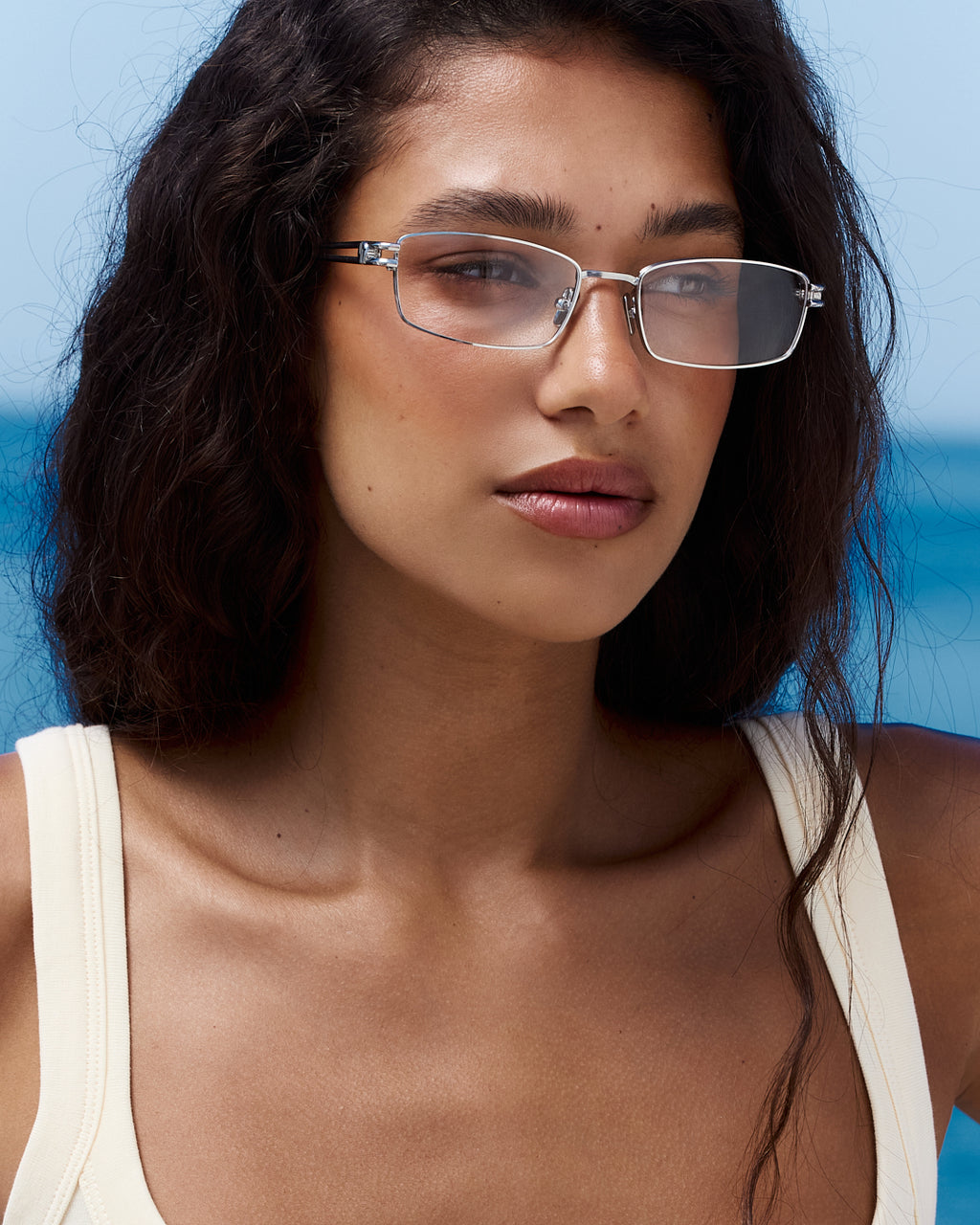 The Jo Rectangular Women's Eyeglasses in Silver