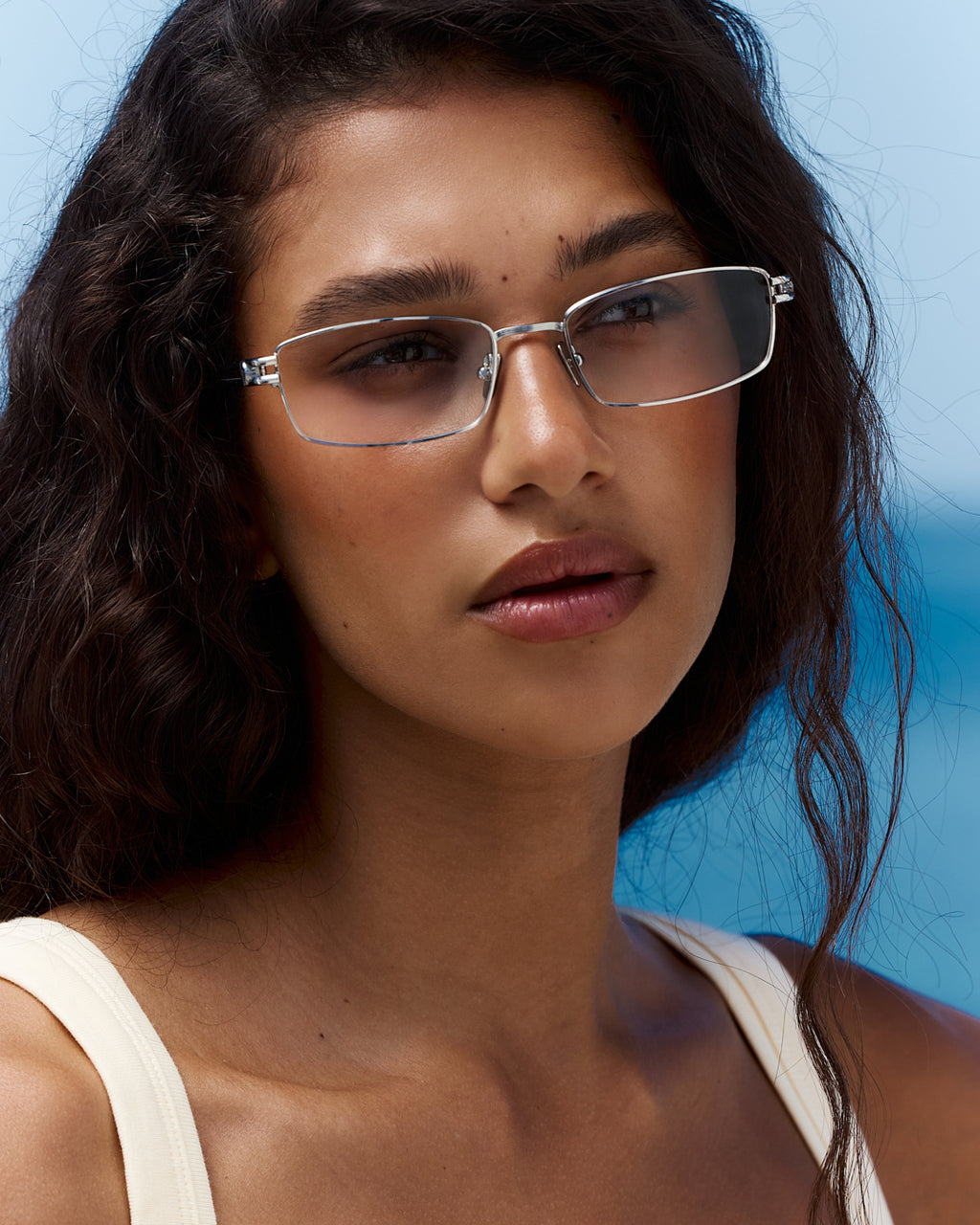 The Jo Rectangular Women's Eyeglasses in Silver