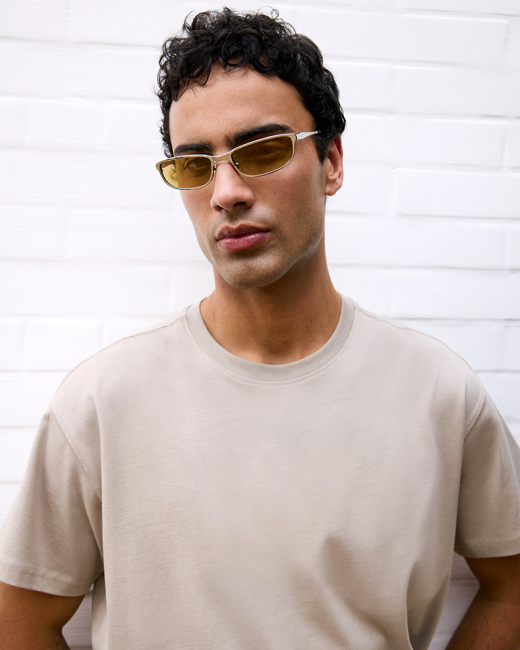 The Club Rectangular Men's Sunglasses in Yellow