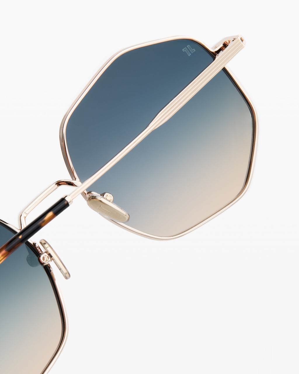 The Estella Sechseckig Damen-Sonnenbrillen in Gold