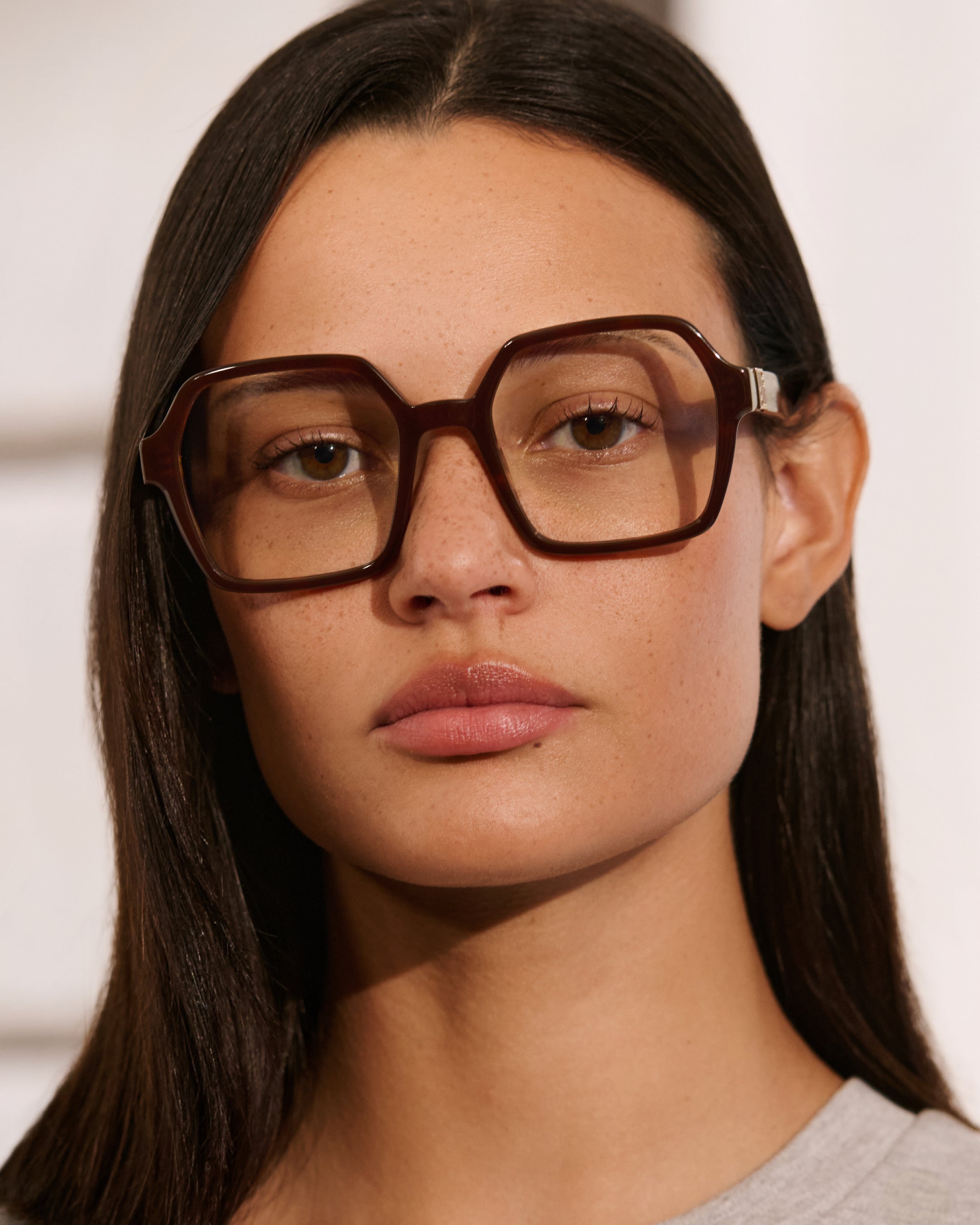 The Blum Square Women's Eyeglasses in Brown