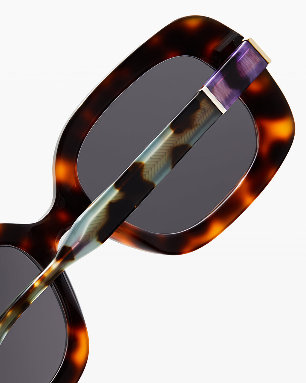 The Olbia Rechteckig Damen-Sonnenbrillen in Dark Tortoise