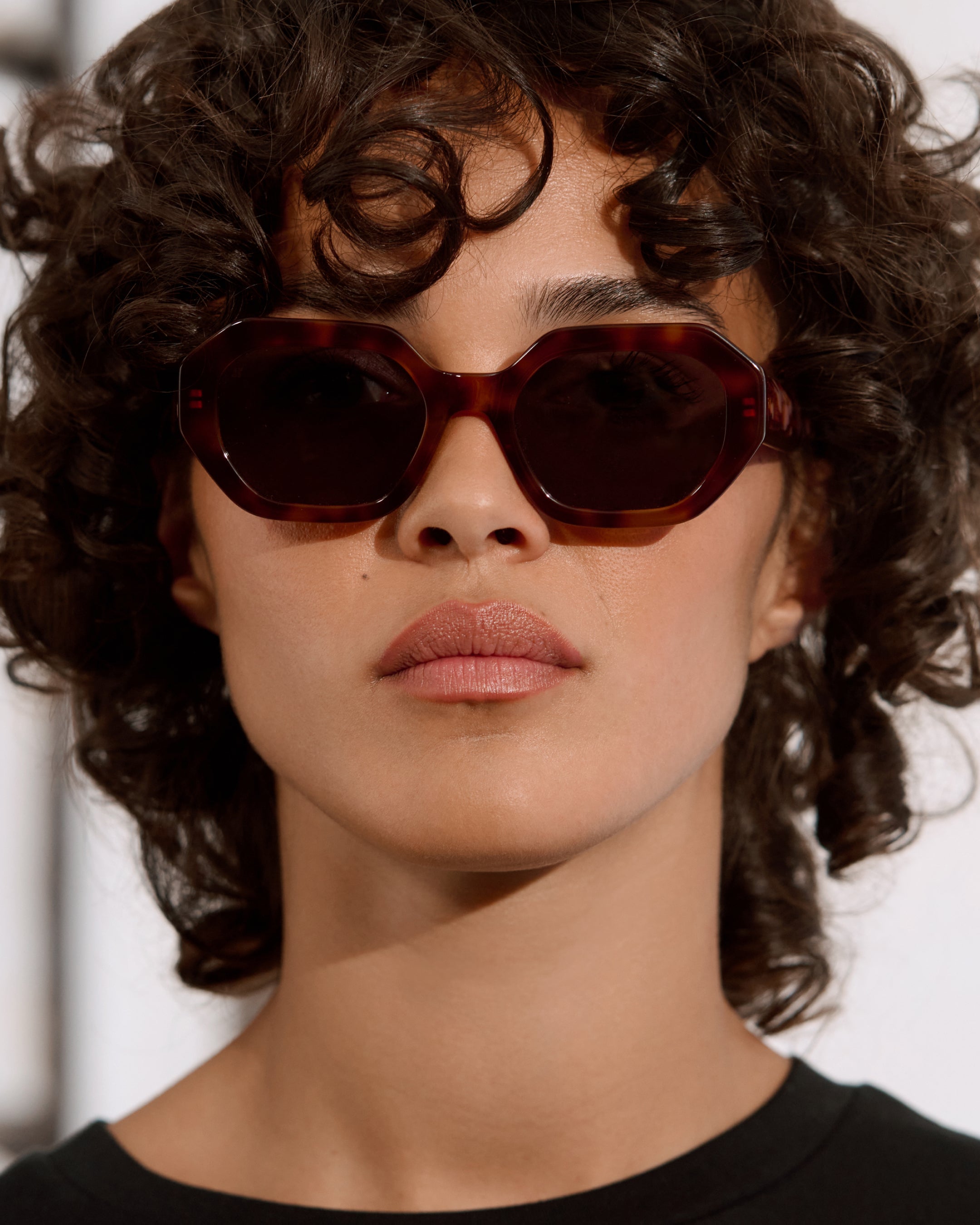 The Portofino Hexagonal Women's Sunglasses in Light Tortoise