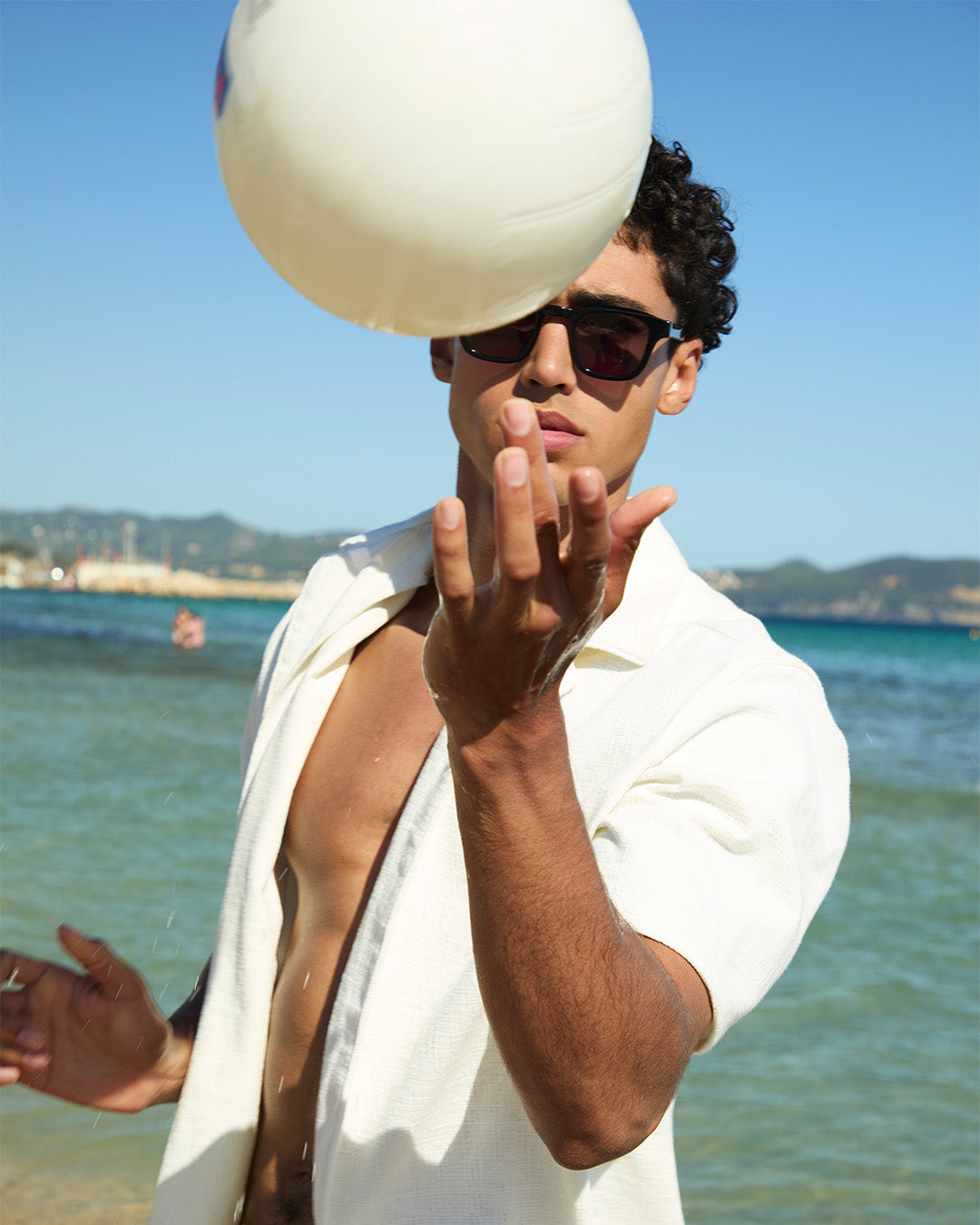 Il Calvi Rettangolari Occhiali Da Sole Da Uomo in Nero Jimmy