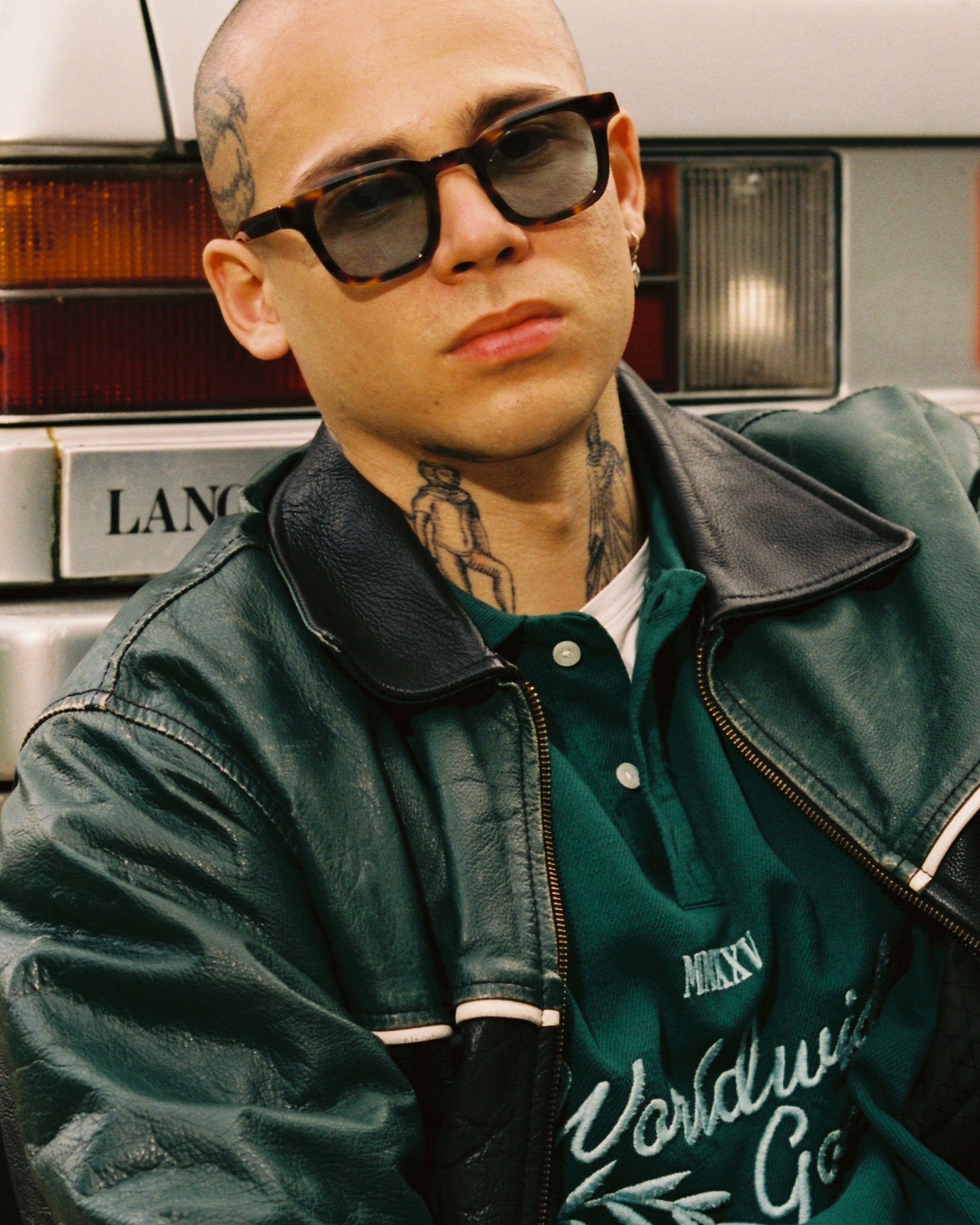 The Calvi JF Colors Rectangular Men's Sunglasses in Dark Tortoise