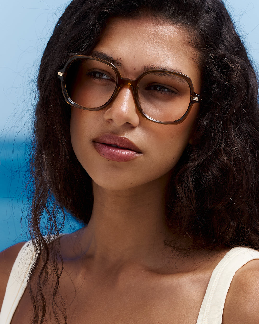 メガビューティ LUMIE The Debby Medium Women's Eyeglasses in Caramel | Jimmy Fairly US