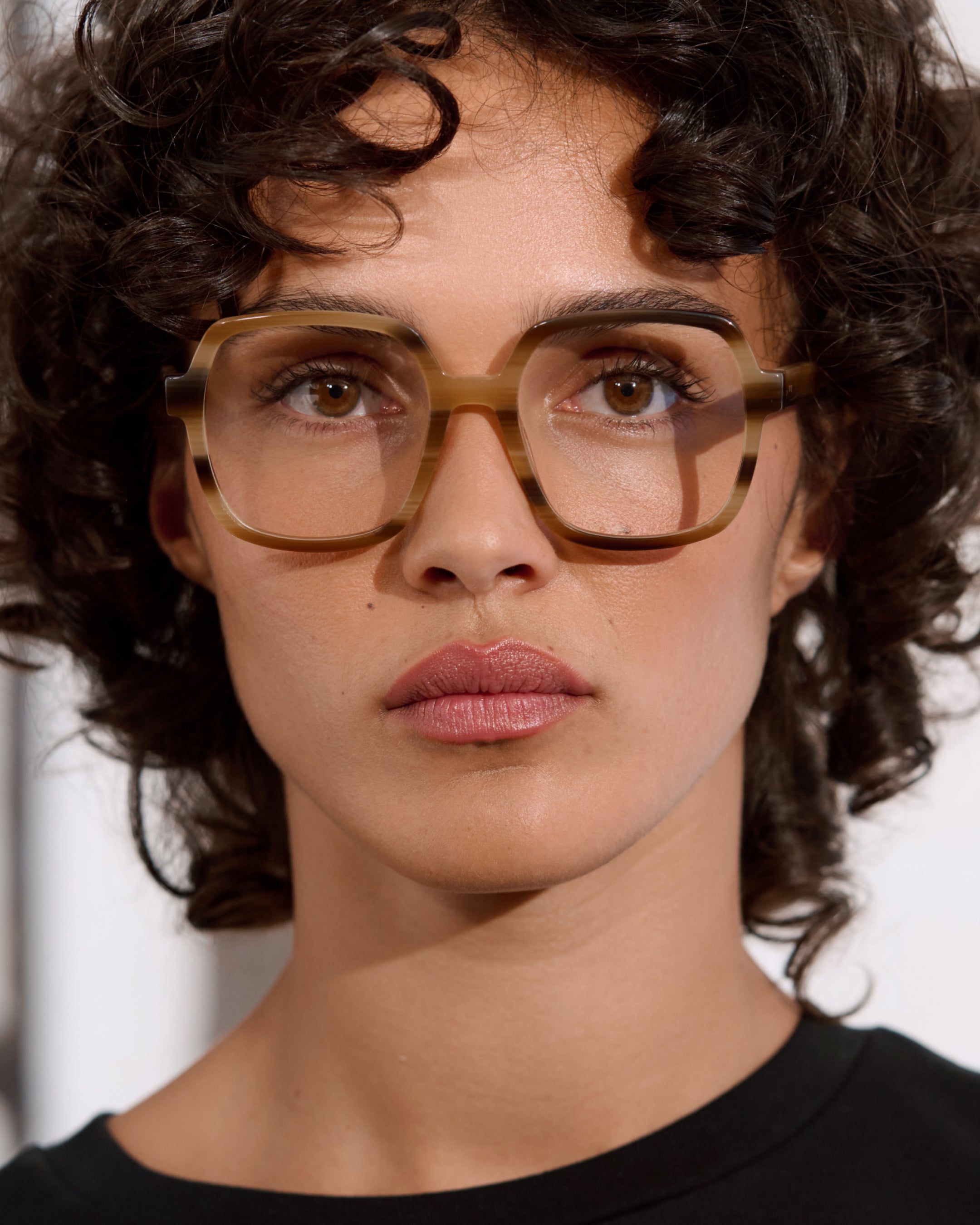 The Lou Square Women's Eyeglasses in Yellow Tortoise
