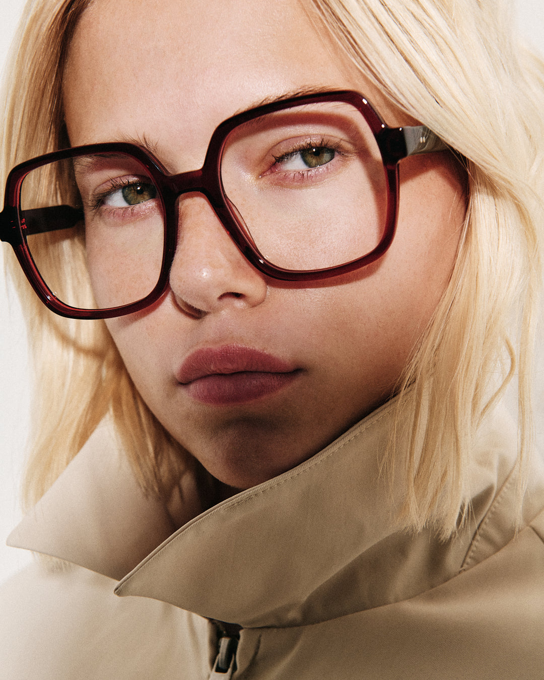 The Lou Square Women's Eyeglasses in Burgundy