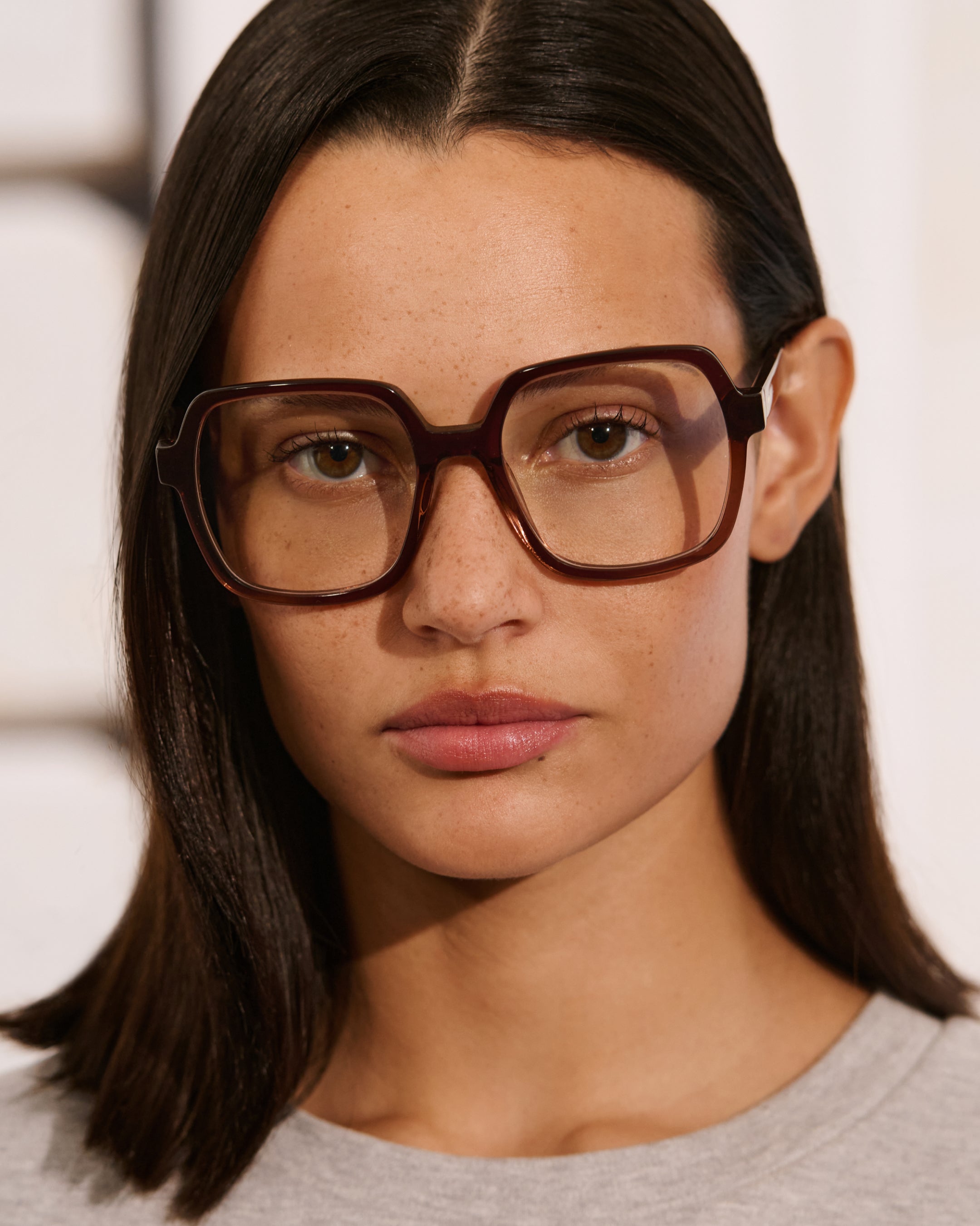 The Lou Square Women's Eyeglasses in Brown